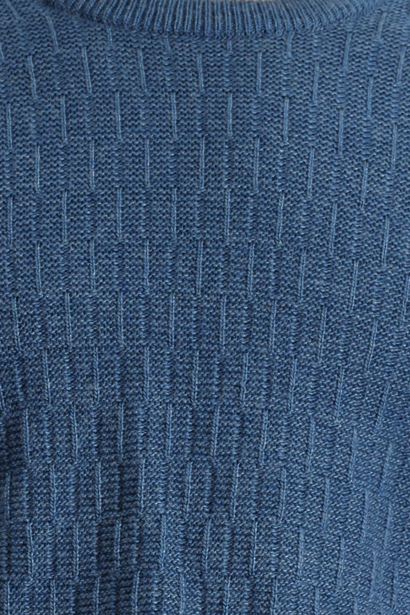 İndigo Bisiklet Yaka Regular Fit Desenli Triko Kazak - Image 6