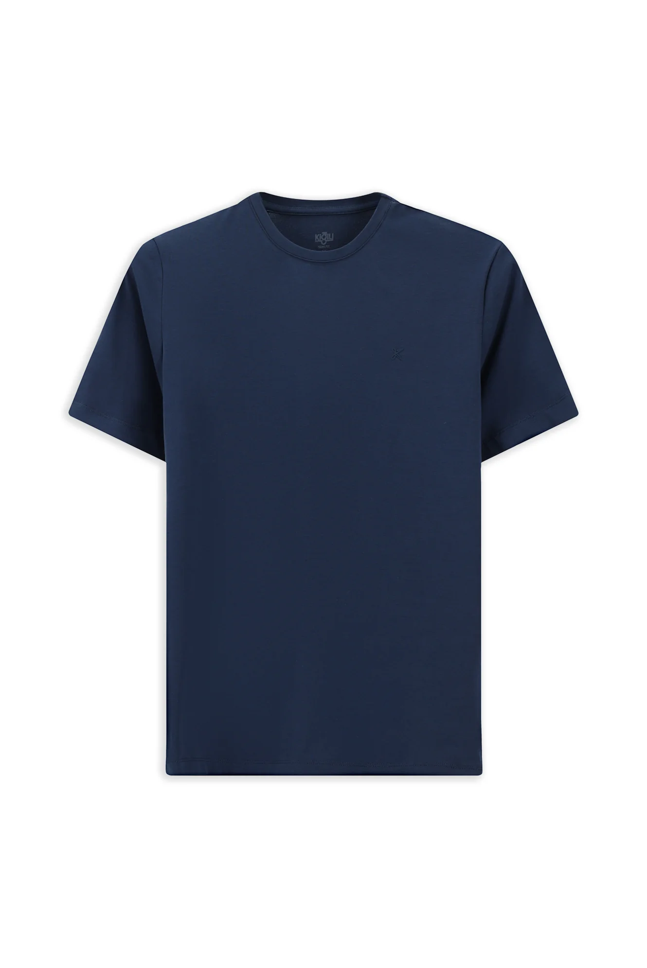 İndigo Bisiklet Yaka Slim Fit Yumuşak Dokulu Pamuklu Likralı Esnek Tişört - Image 7