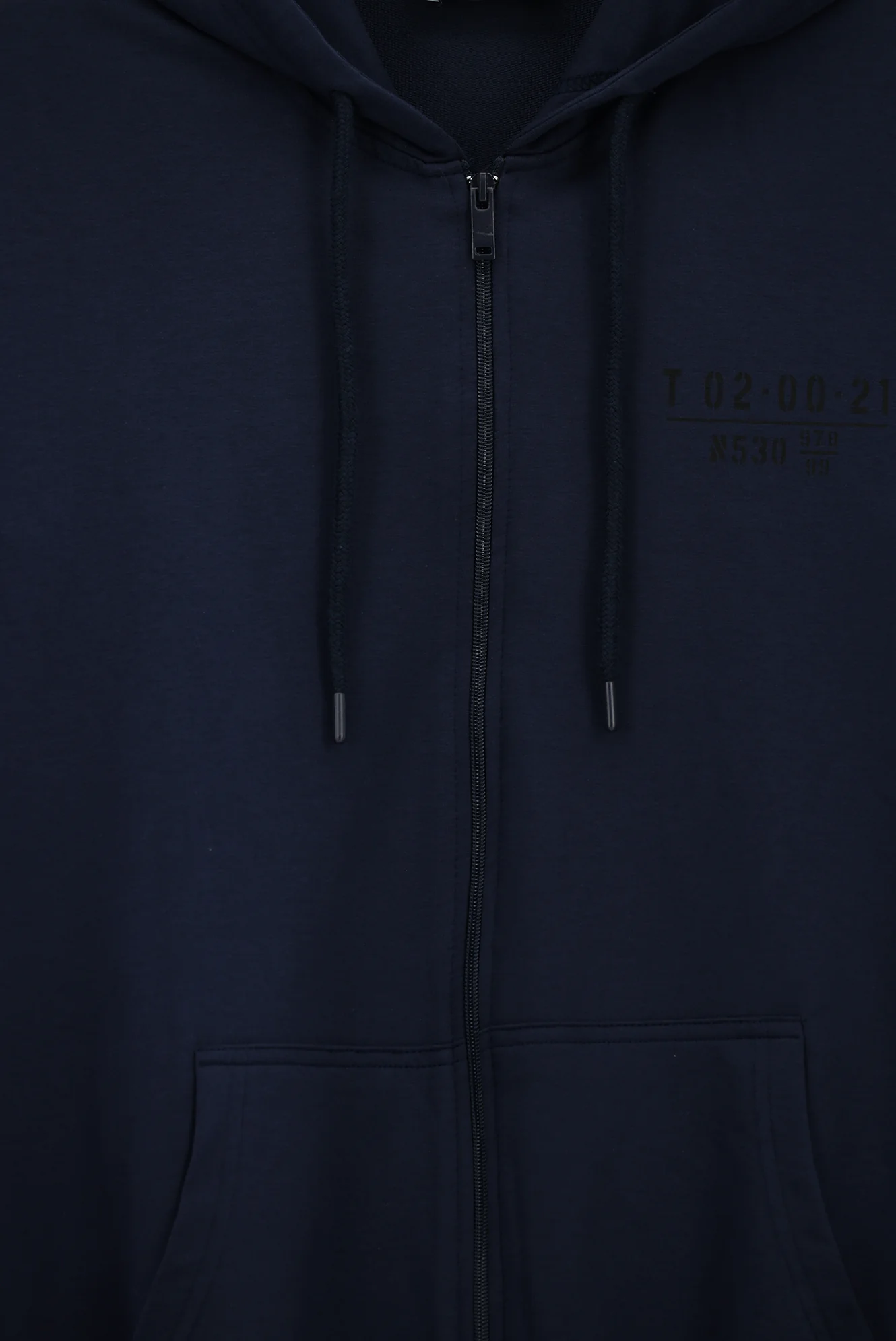 İndigo Kapüşonlu Regular Fit Fermuarlı Baskılı Pamuklu Sweatshirt - Image 2