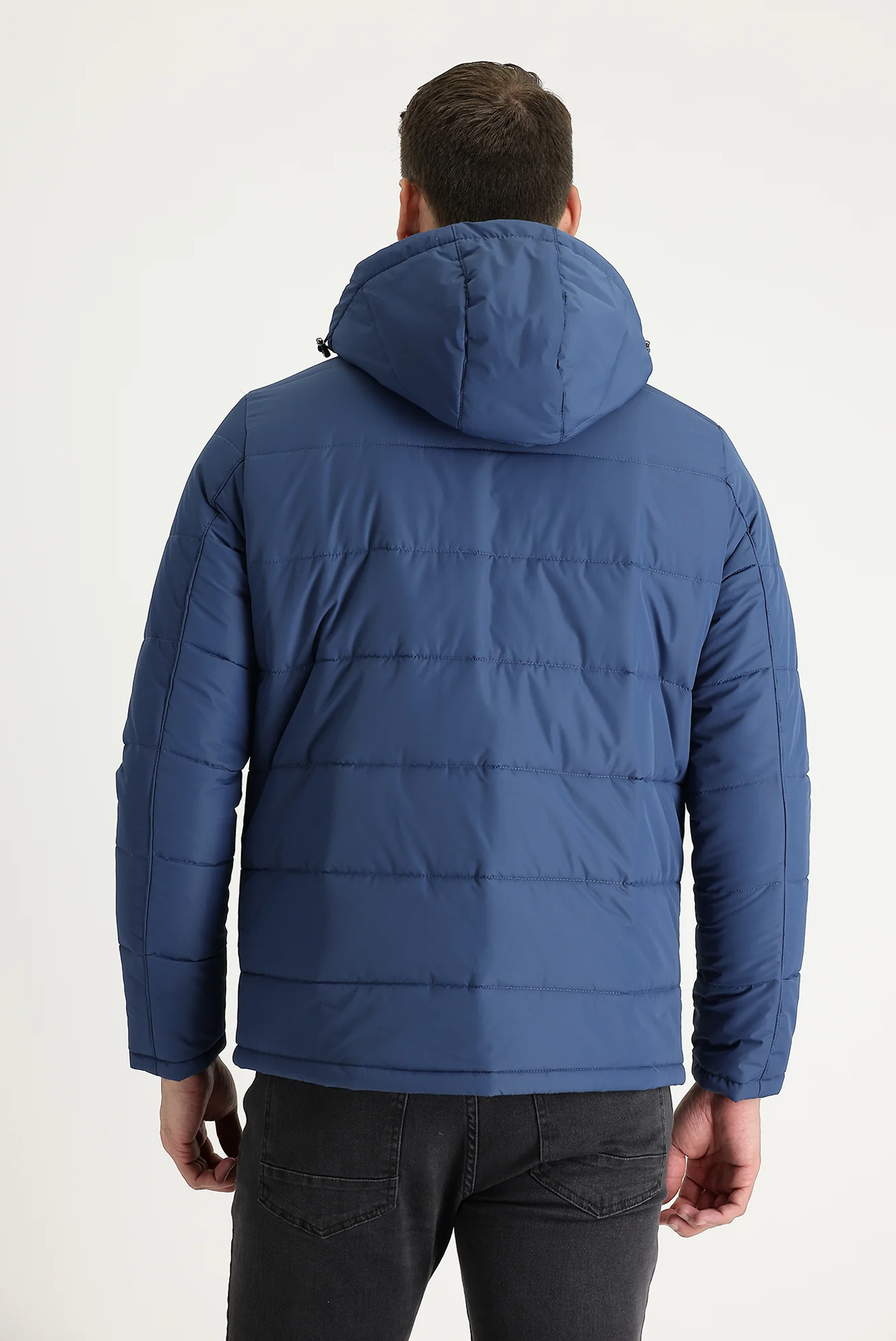 İndigo Kapüşonlu Kapitone Spor Mont - Image 3
