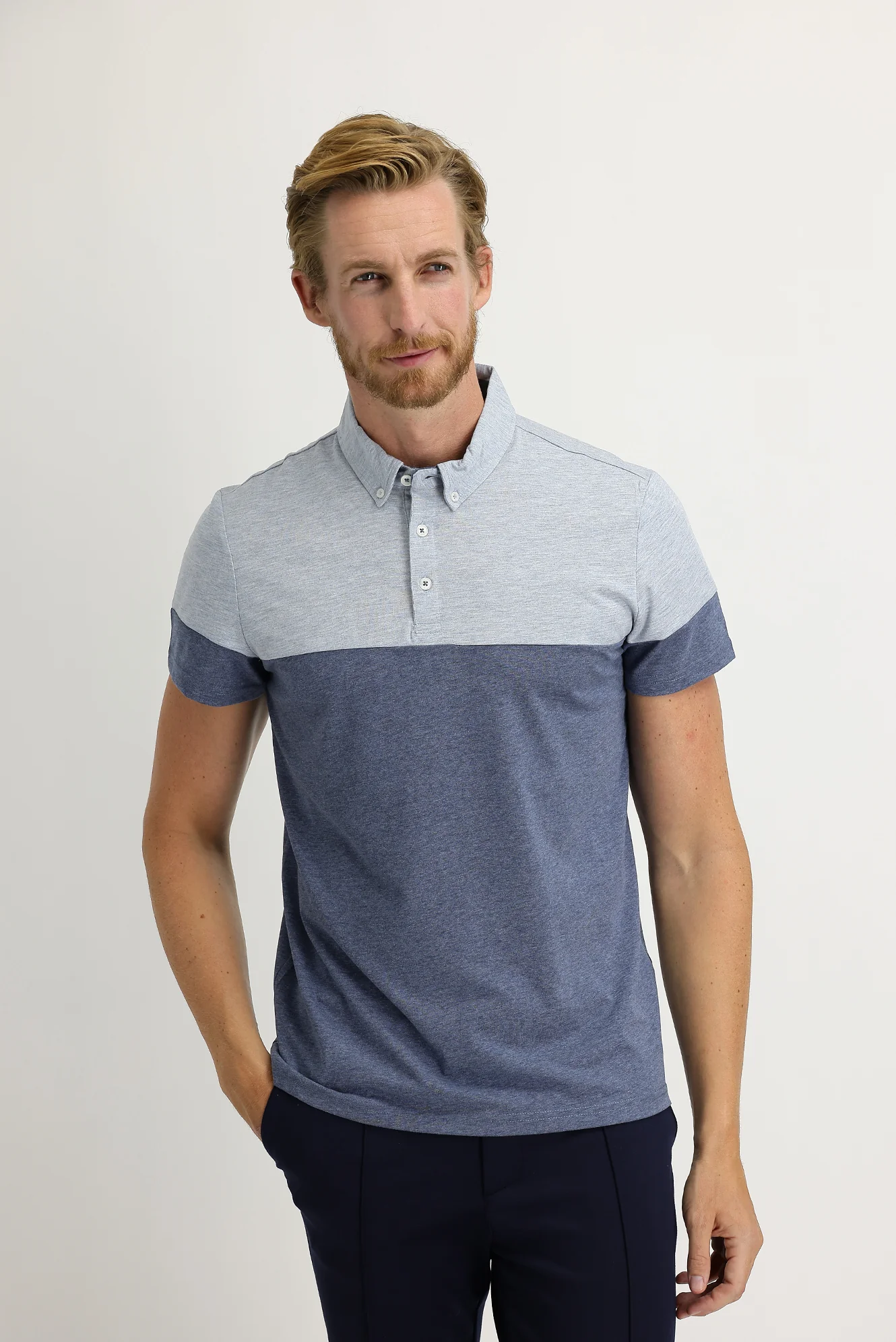 İndigo Polo Yaka Regular Fit Desenli Tişört - Image 2