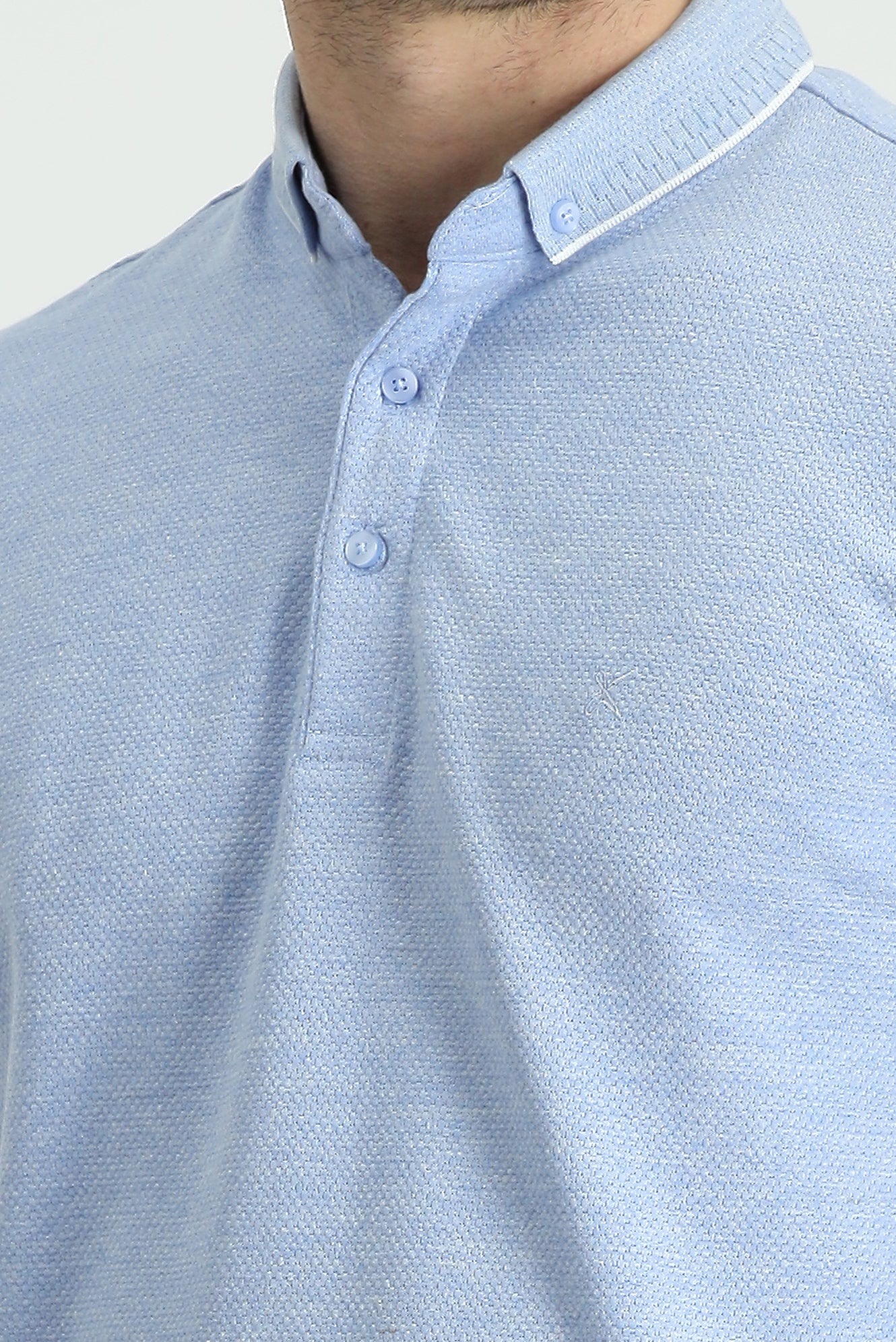 İndigo Polo Yaka Regular Fit Desenli Tişört - Image 4