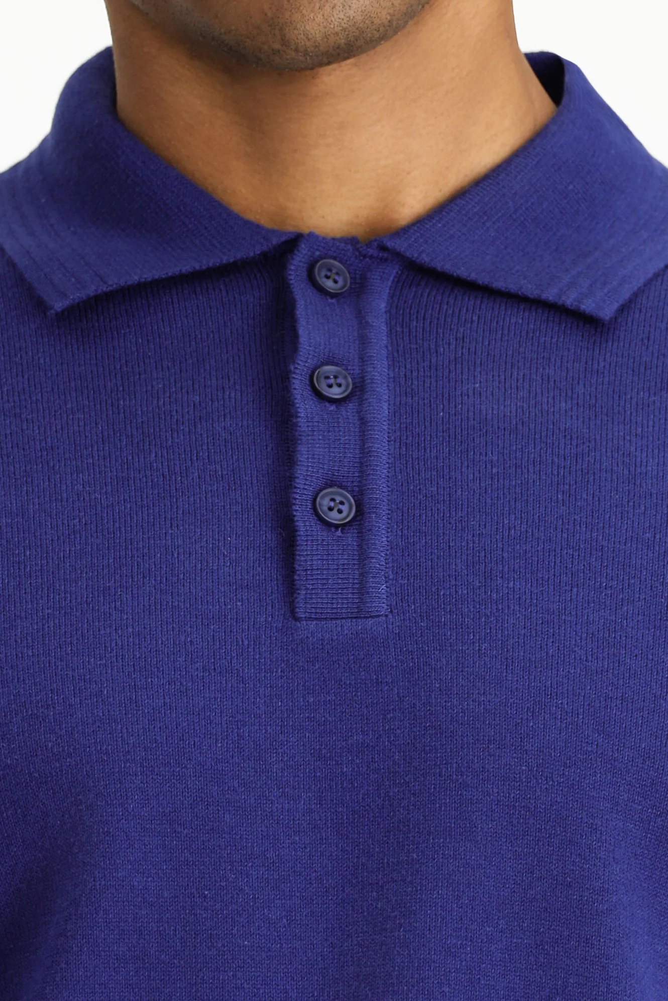 İndigo Polo Yaka Regular Fit Pamuklu Triko Kazak - Image 6