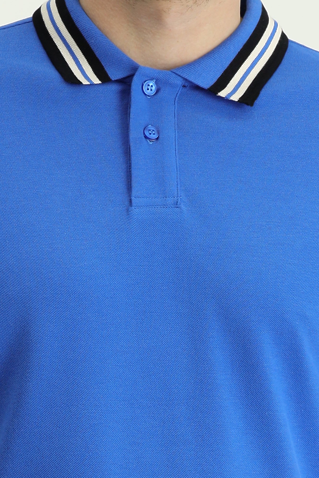 İndigo Polo Yaka Slim Fit Dar Kesim Desenli Pamuk Tişört - Image 5
