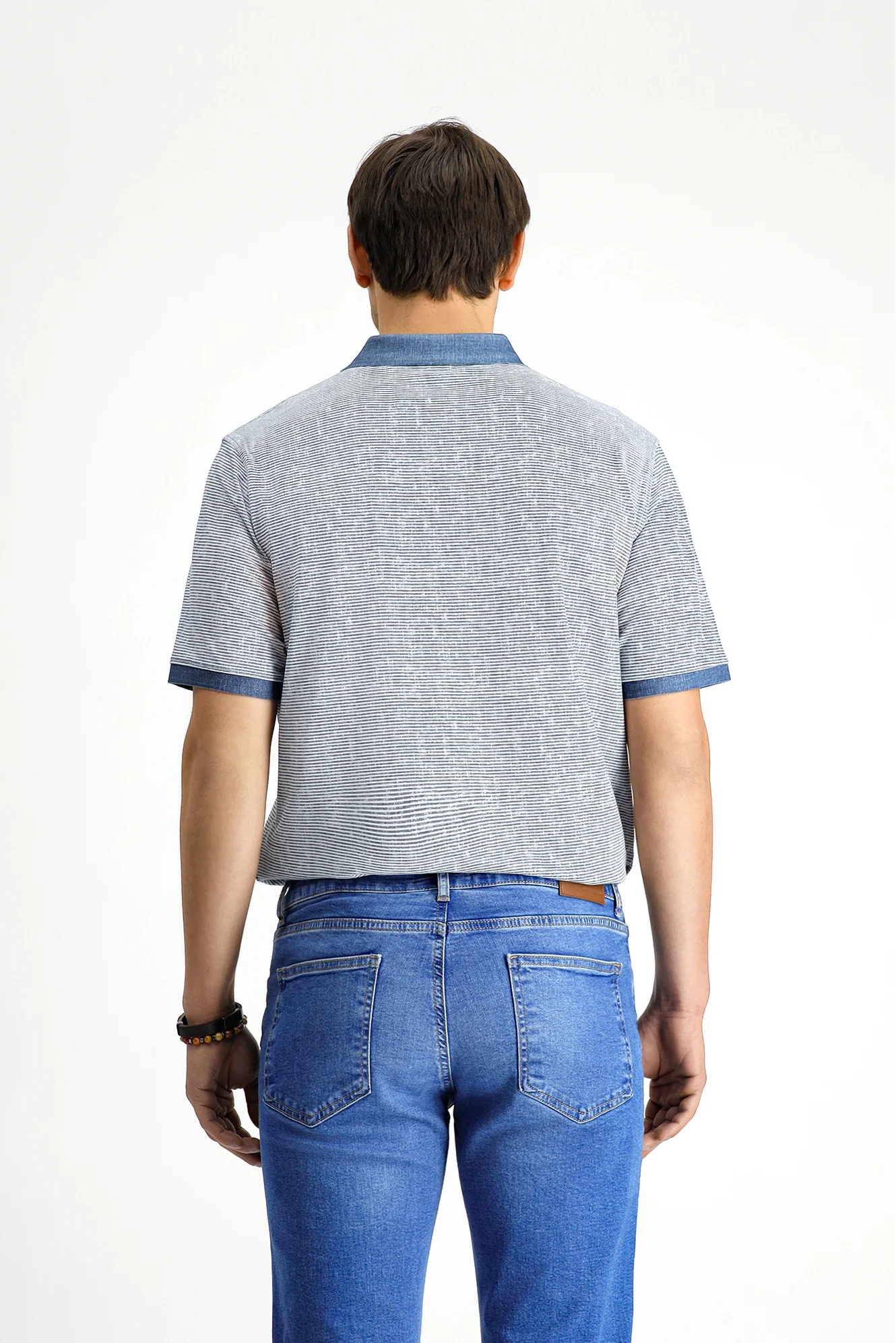 İndigo Regular Fit Desenli Likralı Polo Yaka Tişört - Image 4