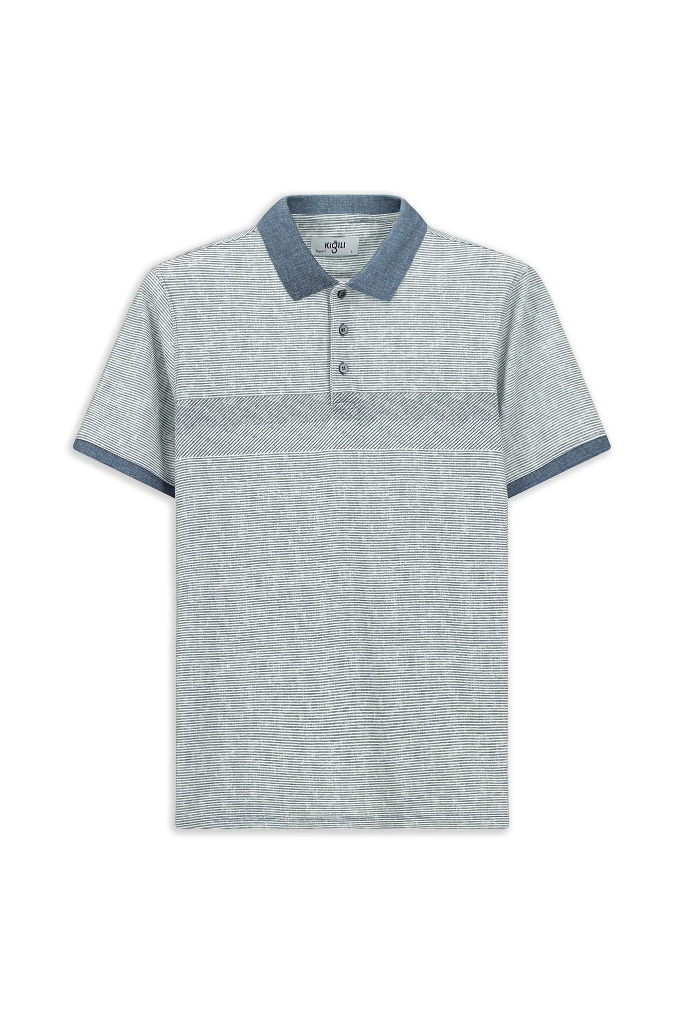İndigo Regular Fit Desenli Likralı Polo Yaka Tişört - Image 7