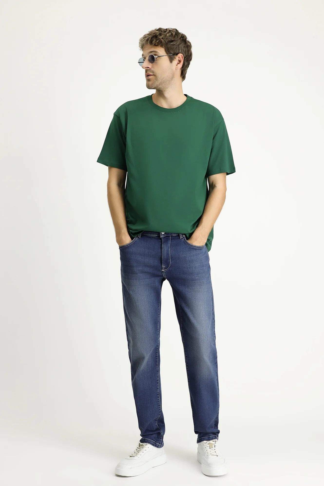 İndigo Regular Fit Standart Kesim Likralı Denim Pantolon