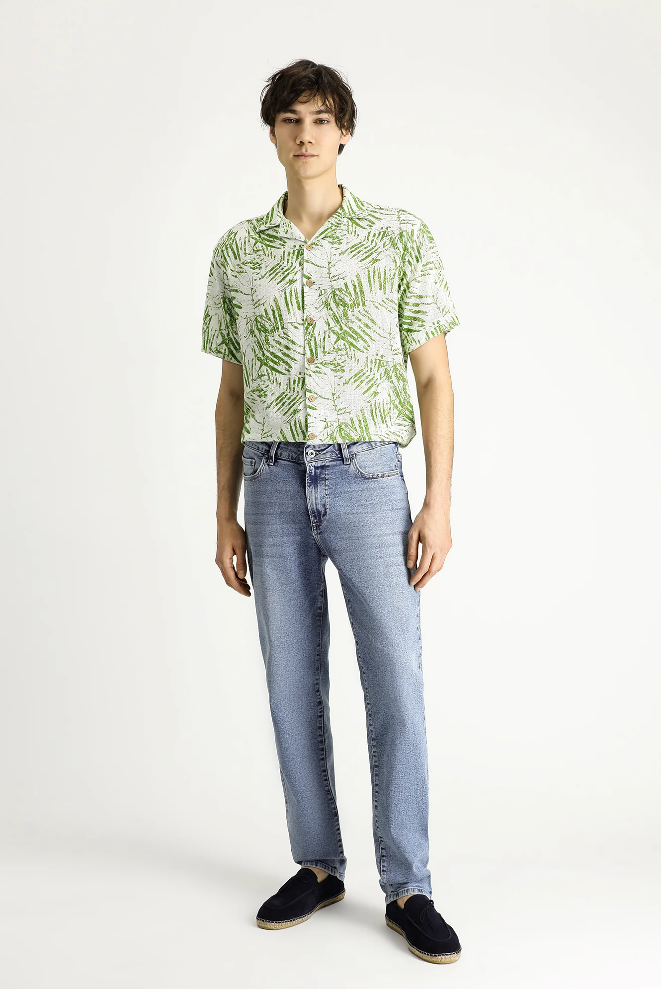İndigo Regular Fit Standart Kesim Likralı Denim Pantolon - Image 3