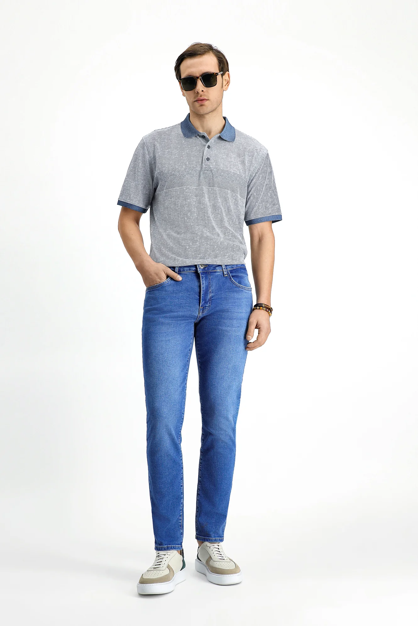 İndigo 6 Drop Regular Fit Standart Kesim Likralı Denim Pantolon