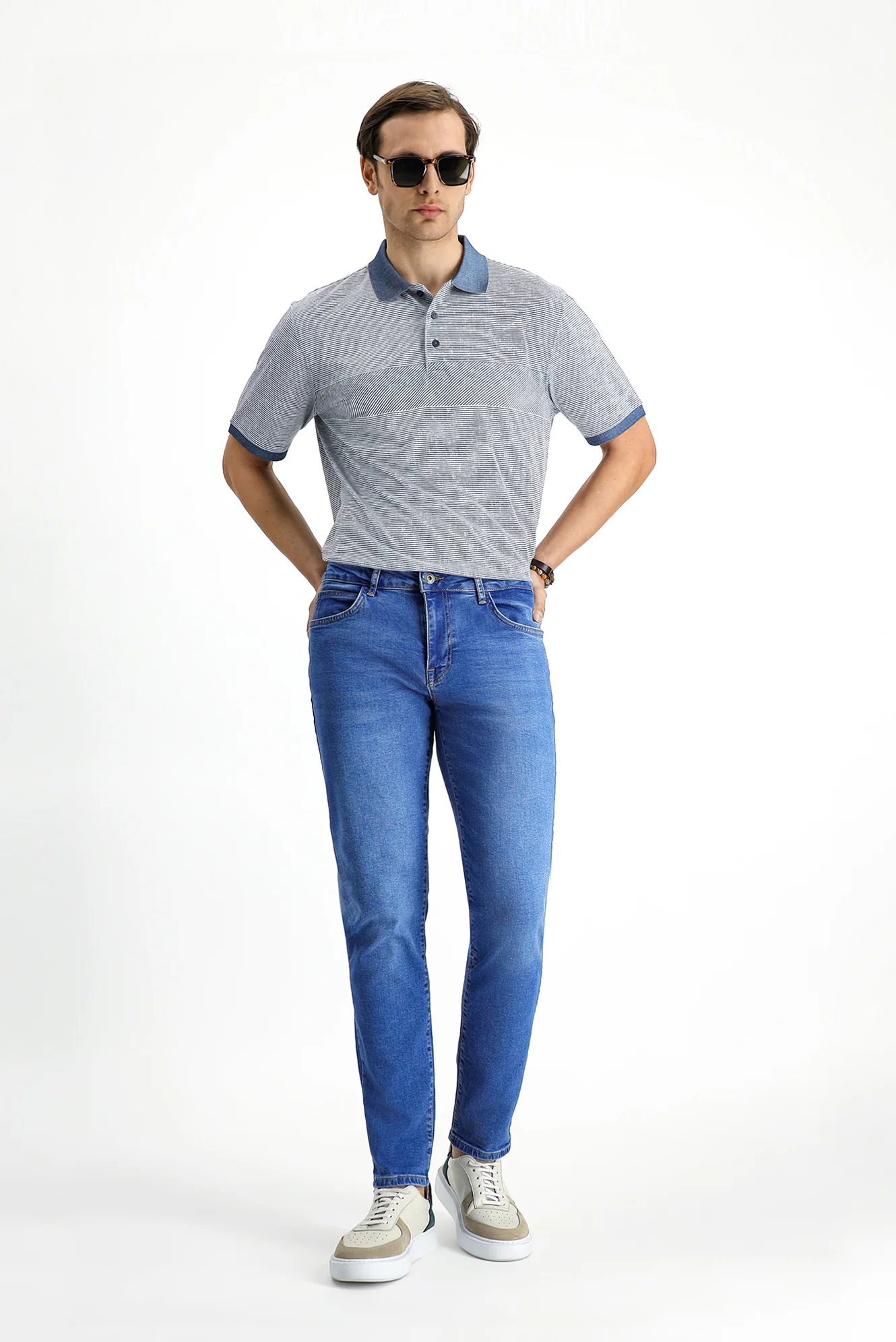 İndigo 6 Drop Regular Fit Standart Kesim Likralı Denim Pantolon - Image 3
