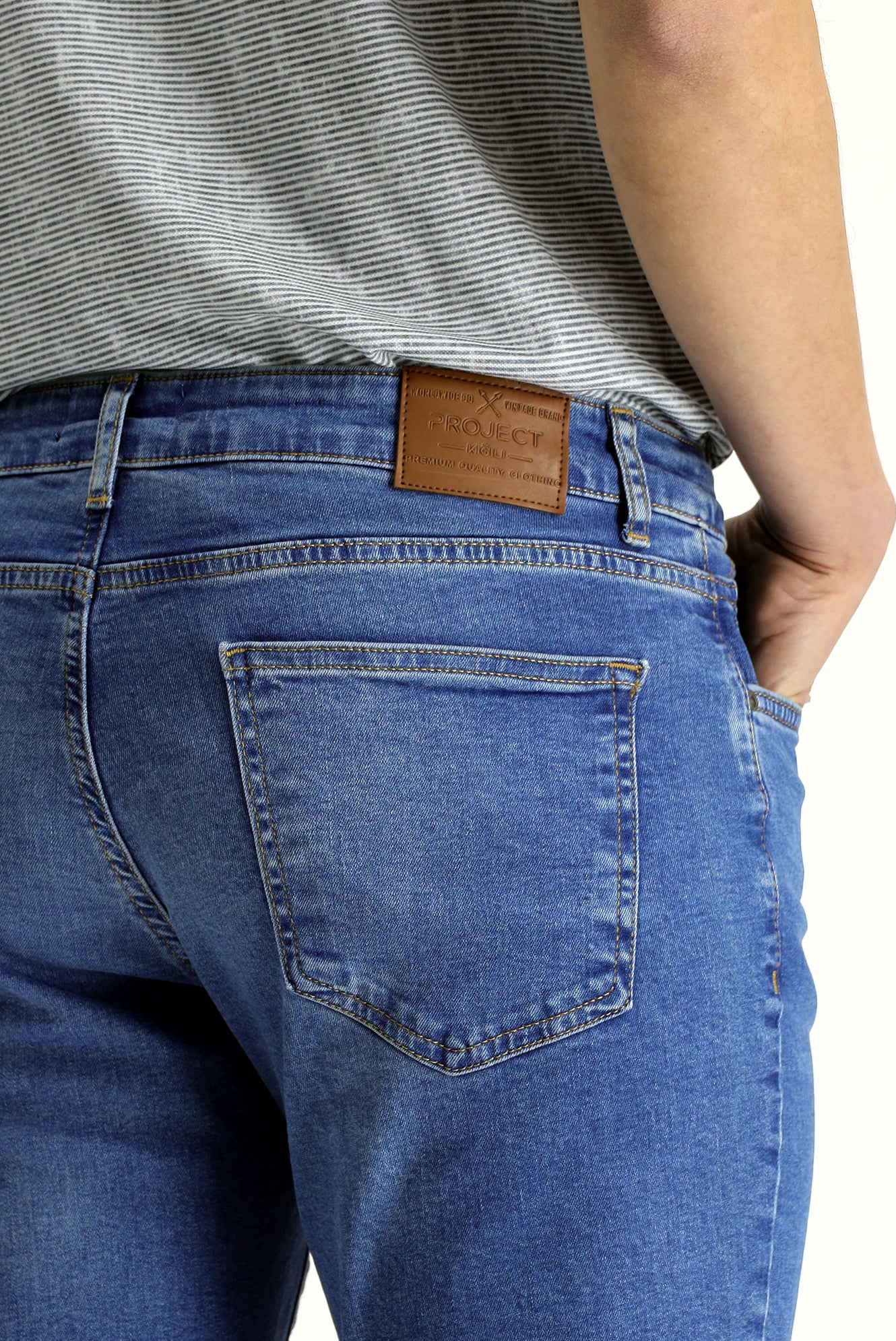 İndigo 6 Drop Regular Fit Standart Kesim Likralı Denim Pantolon - Image 5