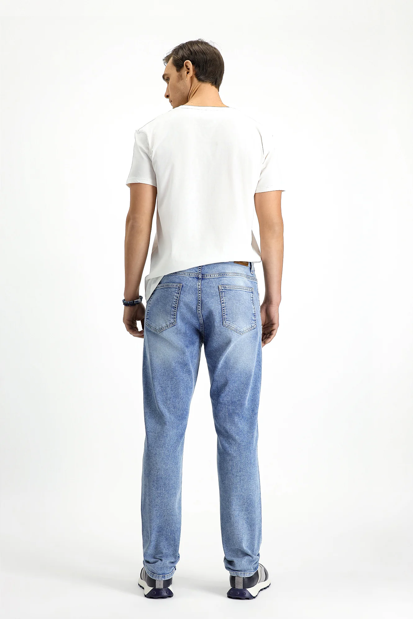 İndigo Regular Fit Standart Kesim Pamuklu Likralı Esnek 4 Mevsim Denim Pantolon - Image 4
