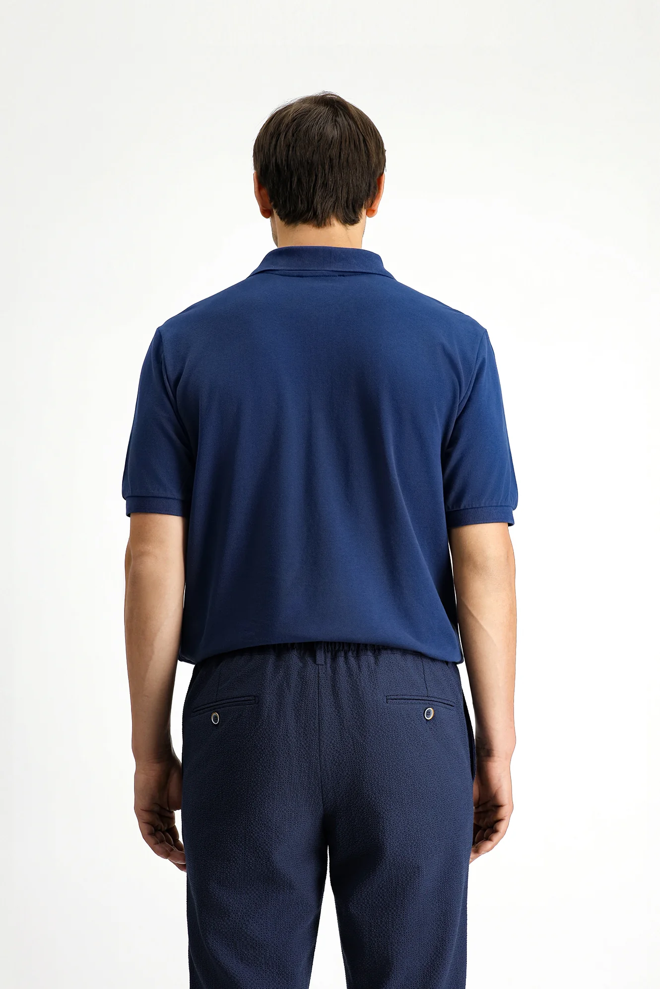 İndigo Regular Fit Pamuk Nakışlı Cepli Kıvrılmaz Polo Yaka Tişört - Image 4