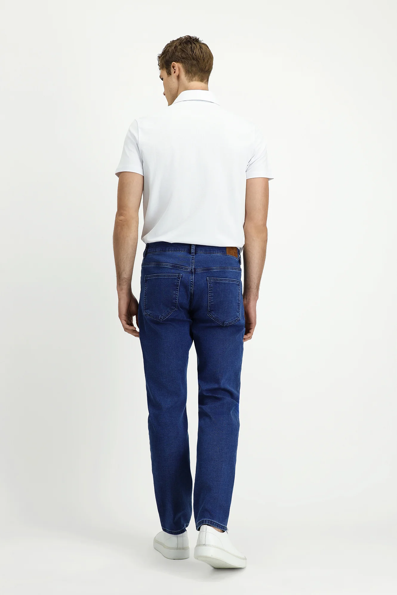 İndigo Regular Fit Standart Kesim Pamuklu Denim Look Pantolon - Image 4
