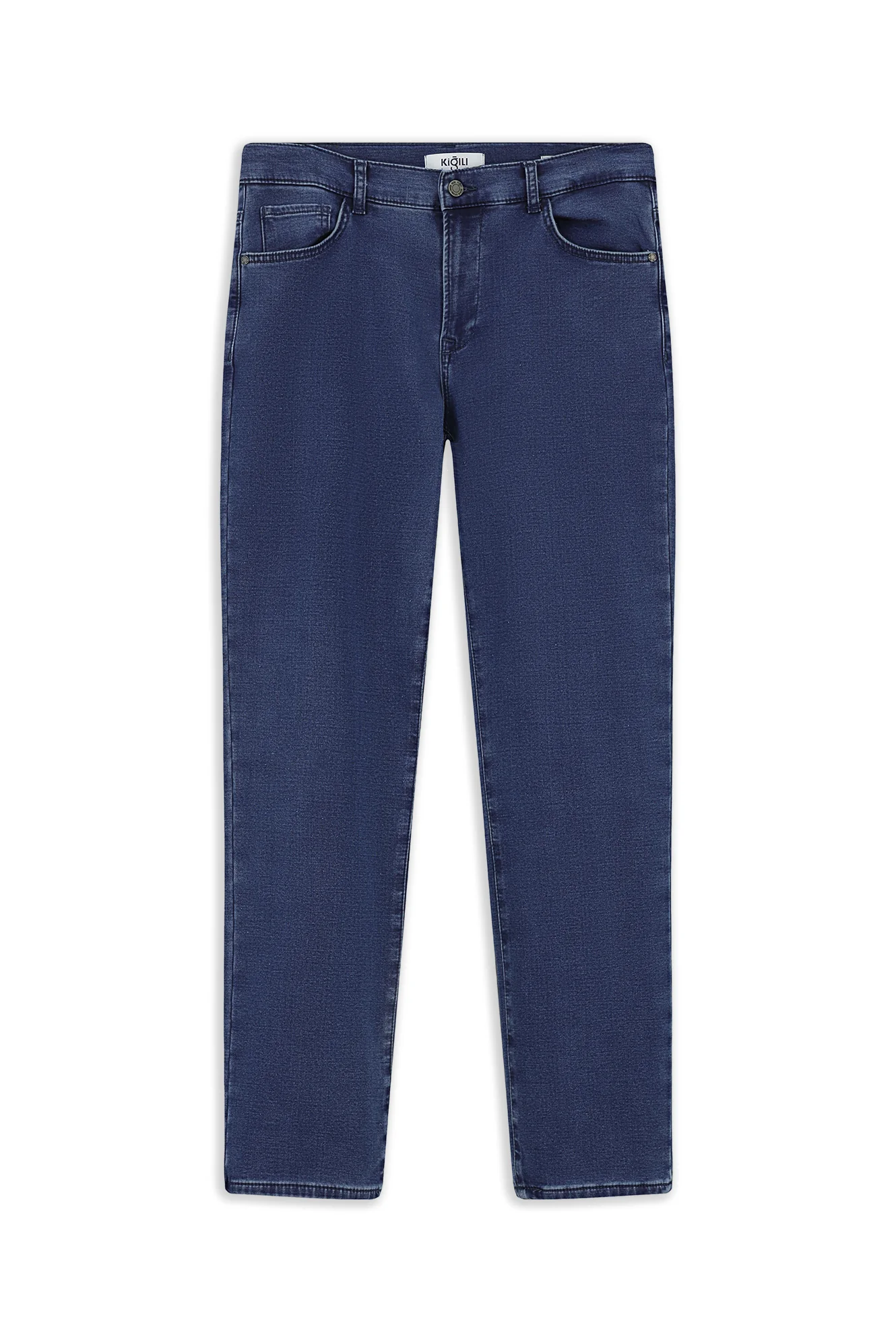 İndigo Regular Fit Standart Kesim Pamuklu Denim Look Pantolon - Image 7