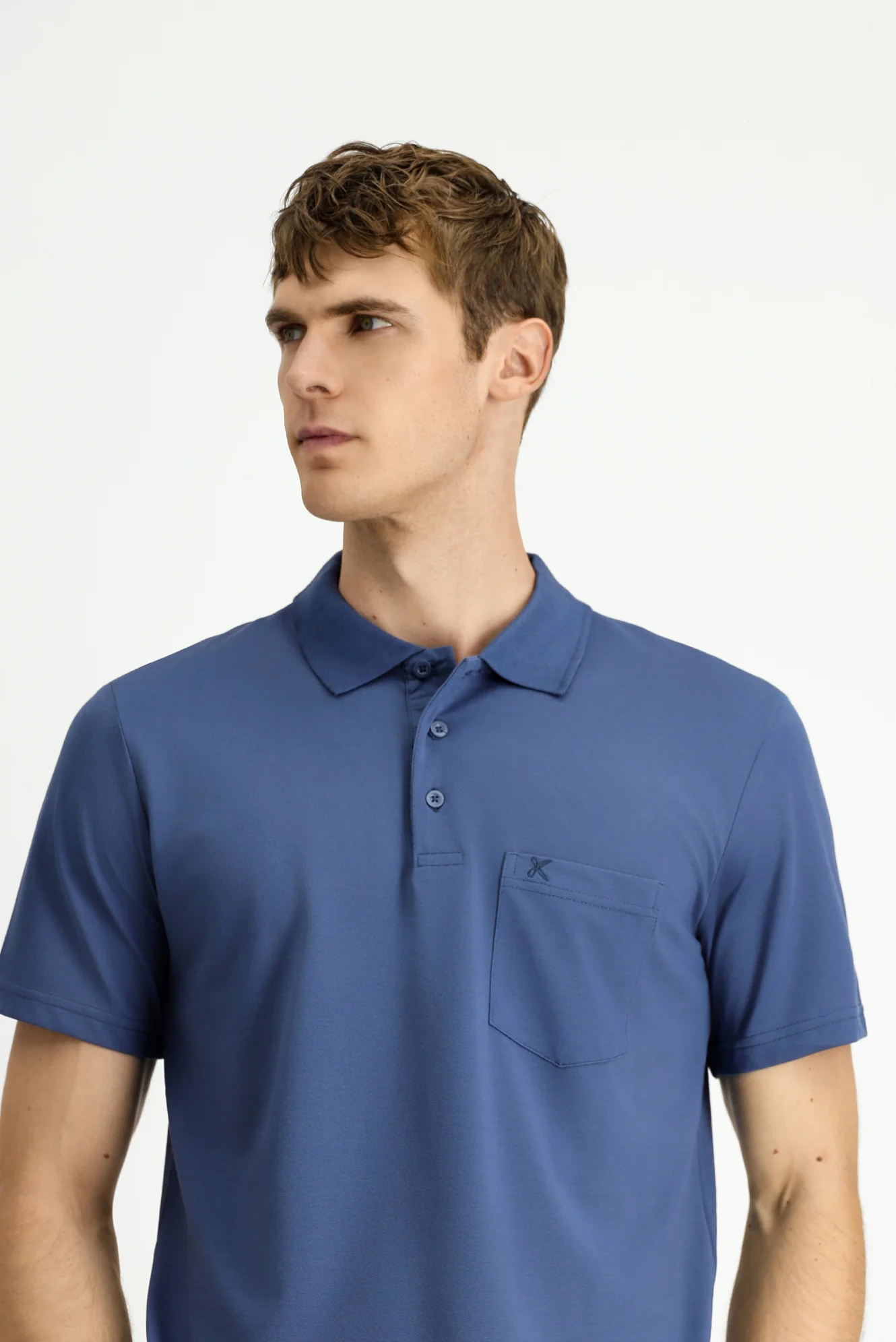 İndigo Regular Fit Pamuklu Nakışlı Cepli Polo Yaka Tişört - Image 3