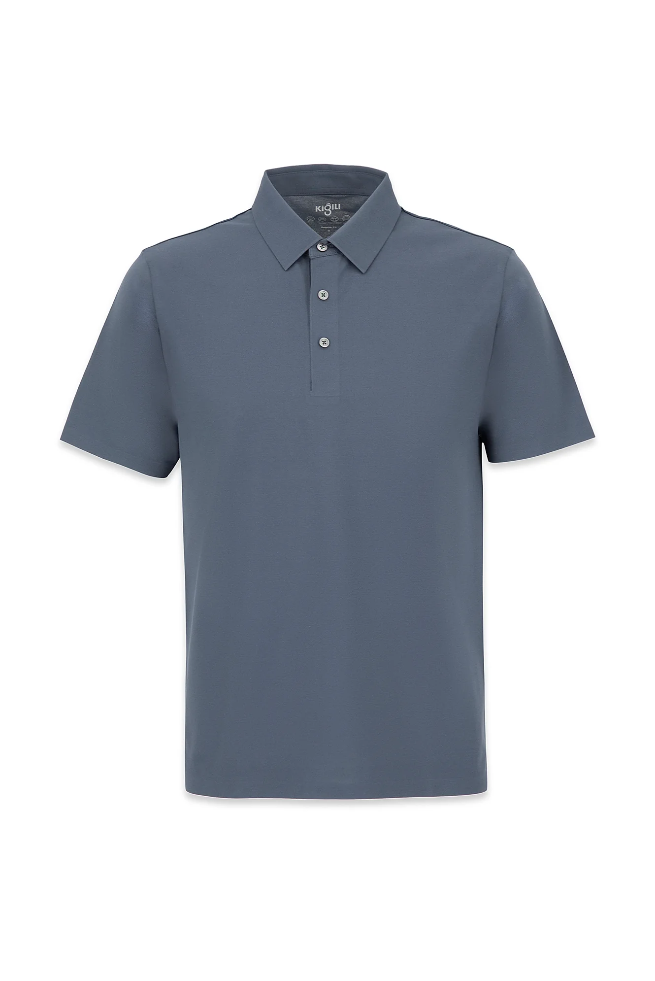 İndigo Polo Yaka Regular Fit İpek Karışımlı Dikişsiz Tişört