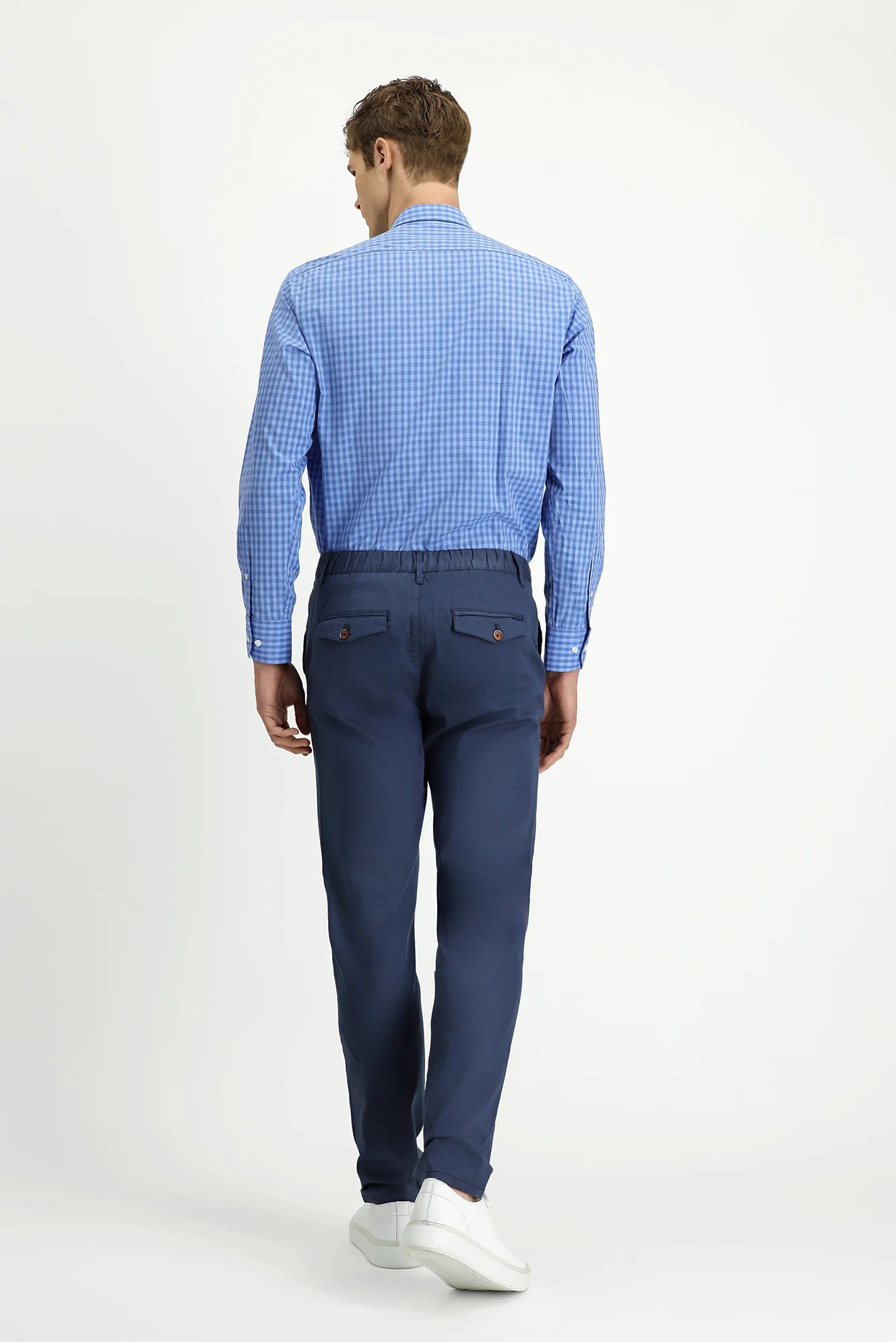 İndigo Slim Fit Dar Kesim Beli Lastikli Likralı Kanvas / Chino Pantolon - Image 4