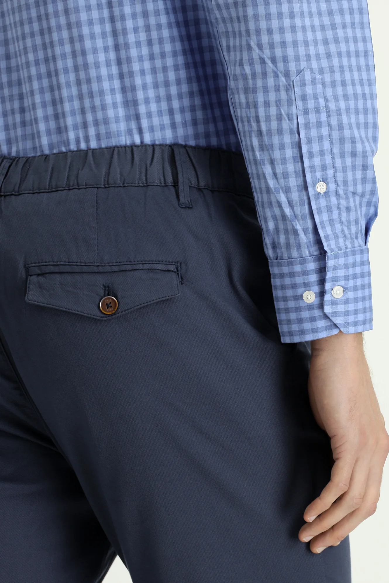 İndigo Slim Fit Dar Kesim Beli Lastikli Likralı Kanvas / Chino Pantolon - Image 6