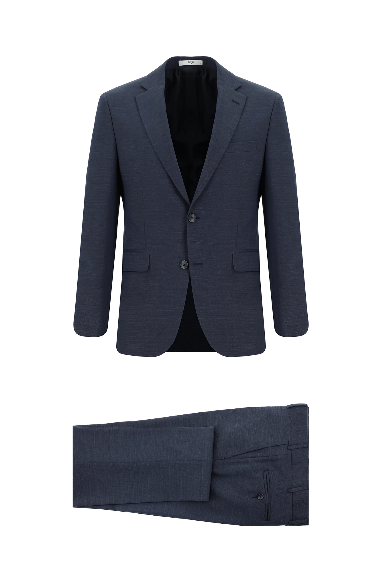 İndigo 7 Drop Slim Fit Dar Kesim Yünlü Desenli Takım Elbise