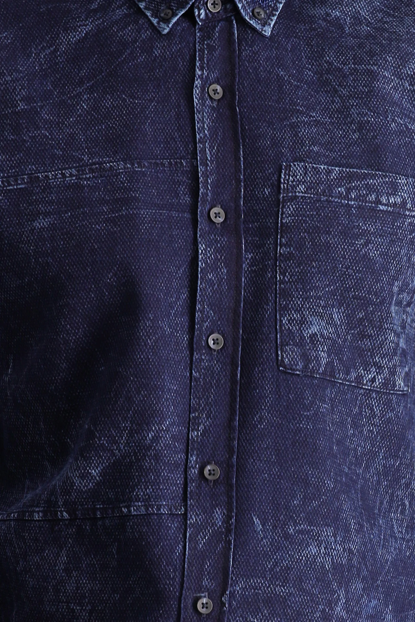 İndigo Uzun Kol Slim Fit Dar Kesim Denim Pamuk Gömlek - Image 6