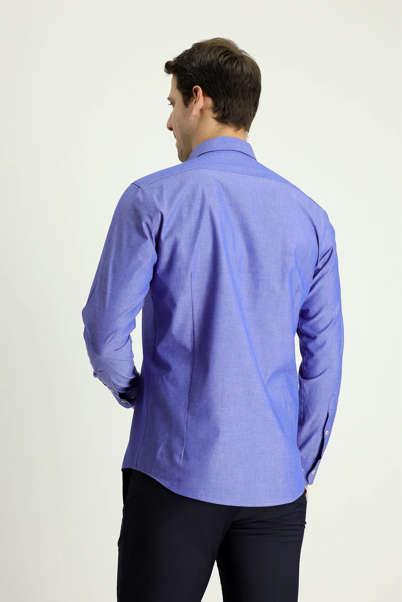 İndigo Uzun Kol Slim Fit Dar Kesim Spor Pamuk Gömlek - Image 3