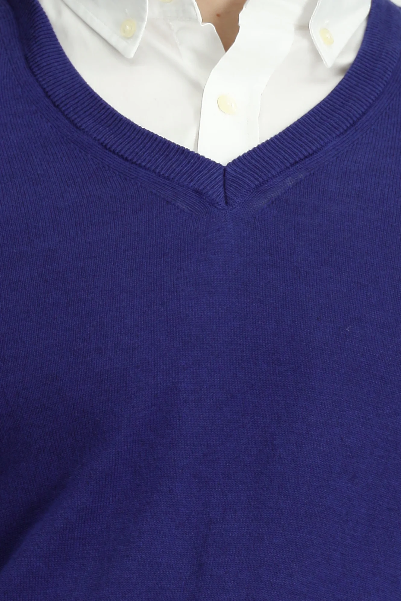 İndigo V Yaka Regular Fit Pamuklu Kaşmirli Triko Kazak - Image 5