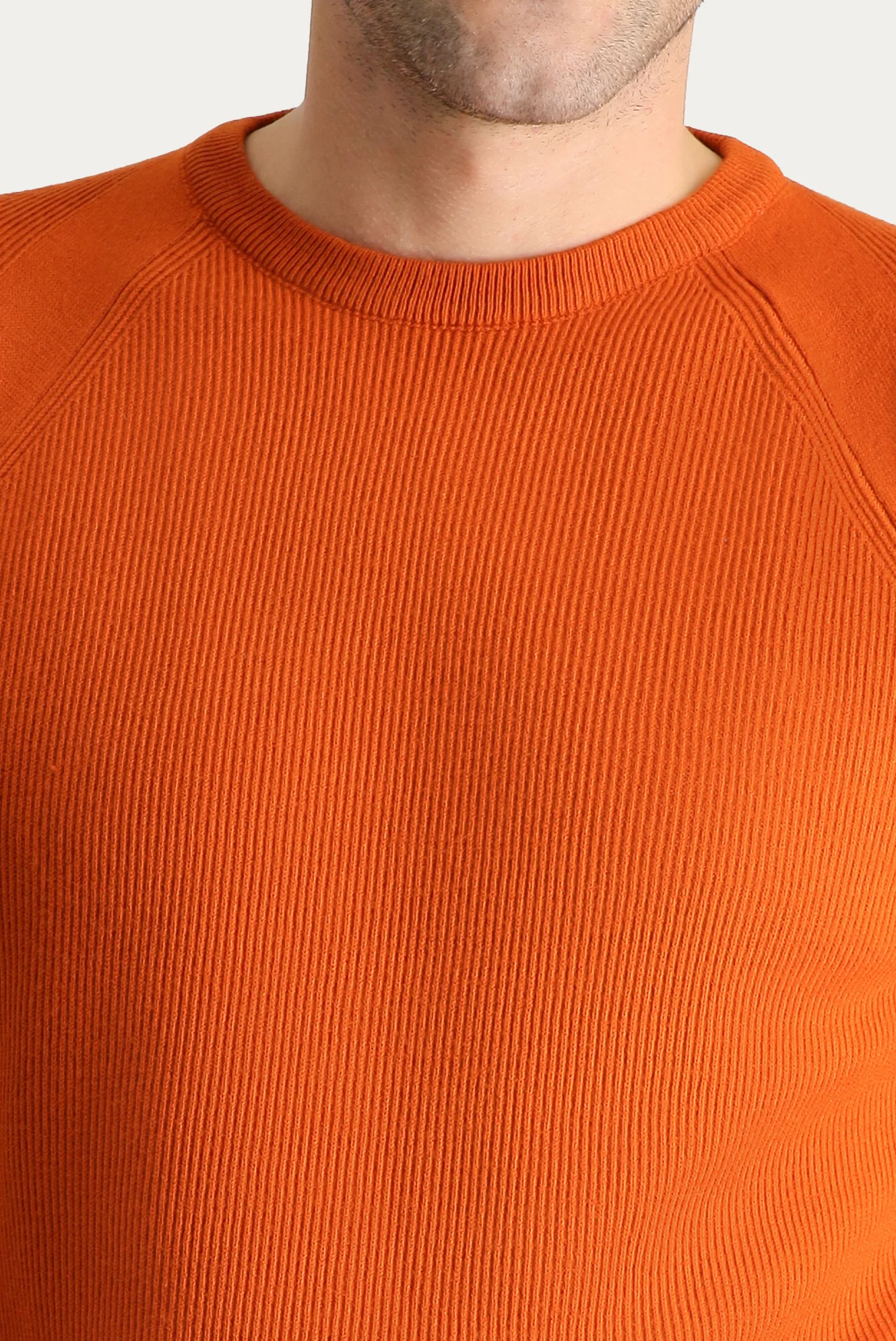 Kiremit Bisiklet Yaka Slim Fit Dar Kesim Desenli Triko Kazak - Image 6