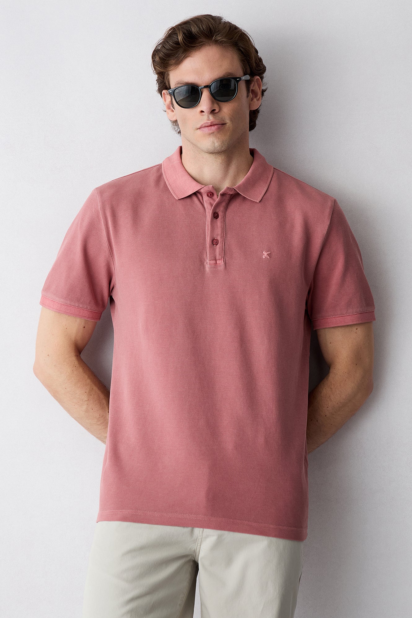 Kiremit Regular Fit Düğmeli Polo Yaka Nakışlı %100 Pamuk Tişört - Image 5