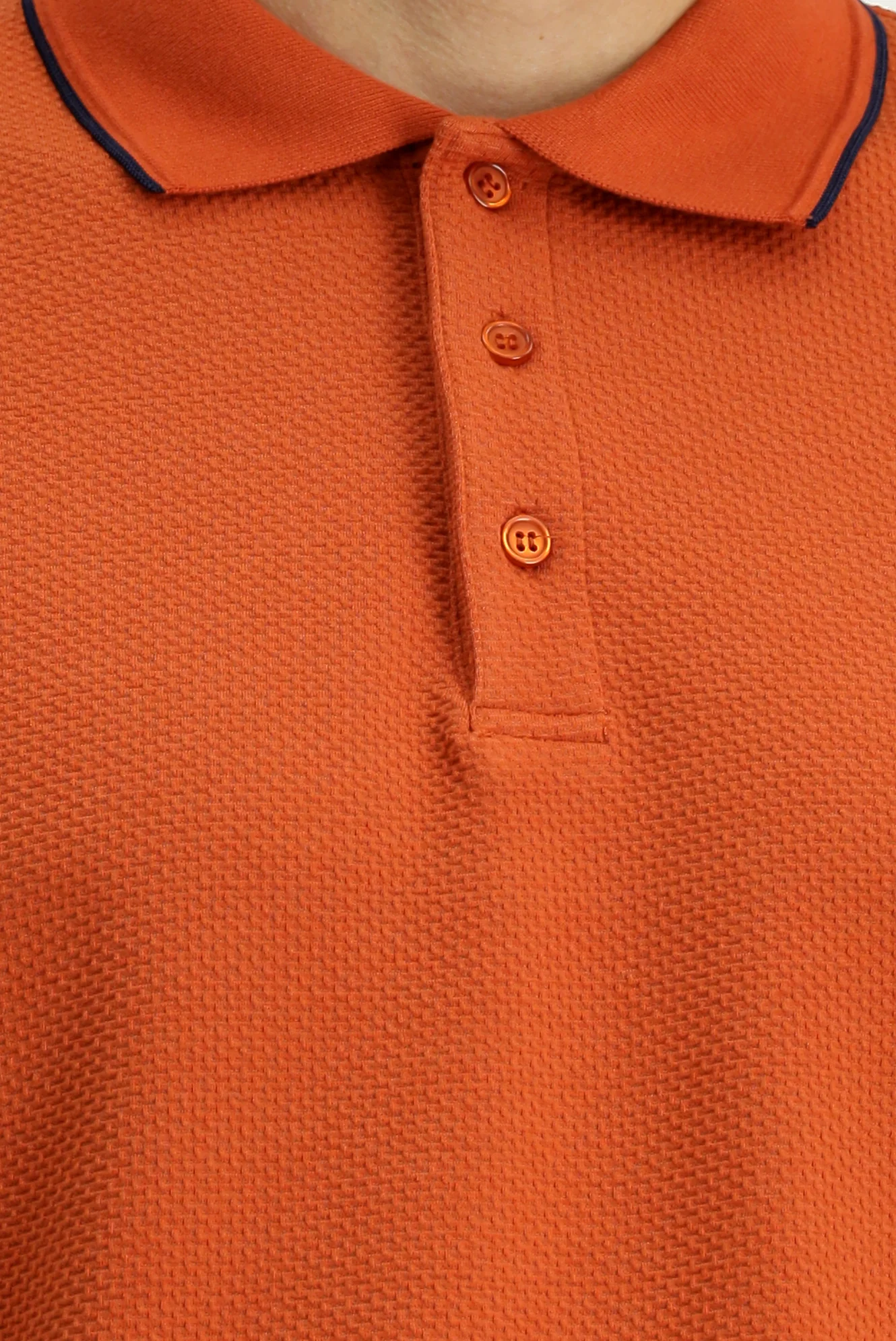 Kiremit Regular Fit Desenli Likralı Polo Yaka Tişört - Image 5