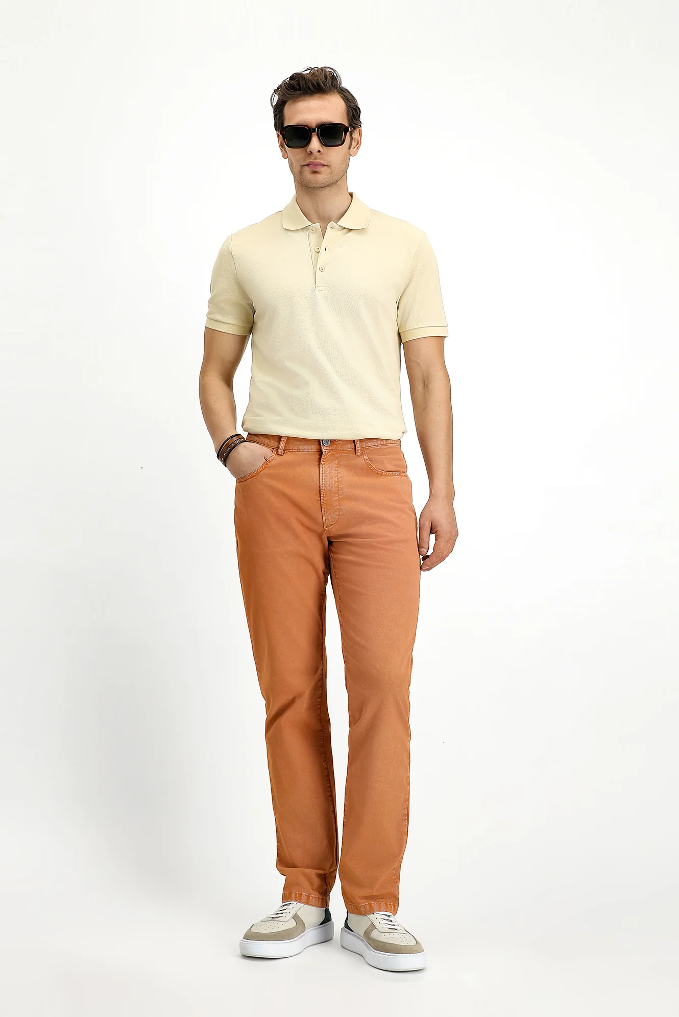Kiremit Regular Fit Standart Kesim Likralı Kanvas / Chino Pantolon