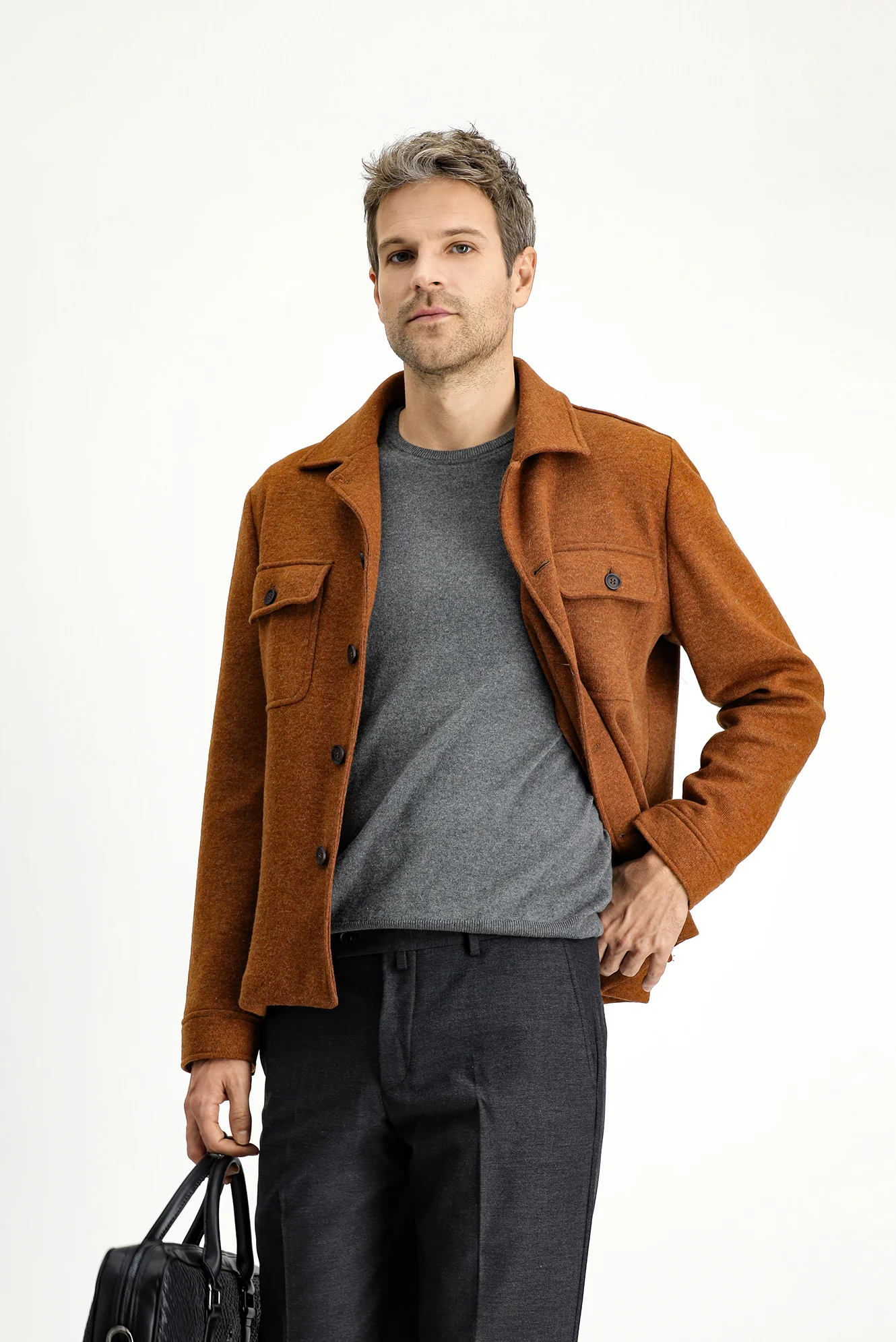 Kiremit 6 Drop Regular Fit Standart Kesim Yünlü Spor Ceket - Image 3