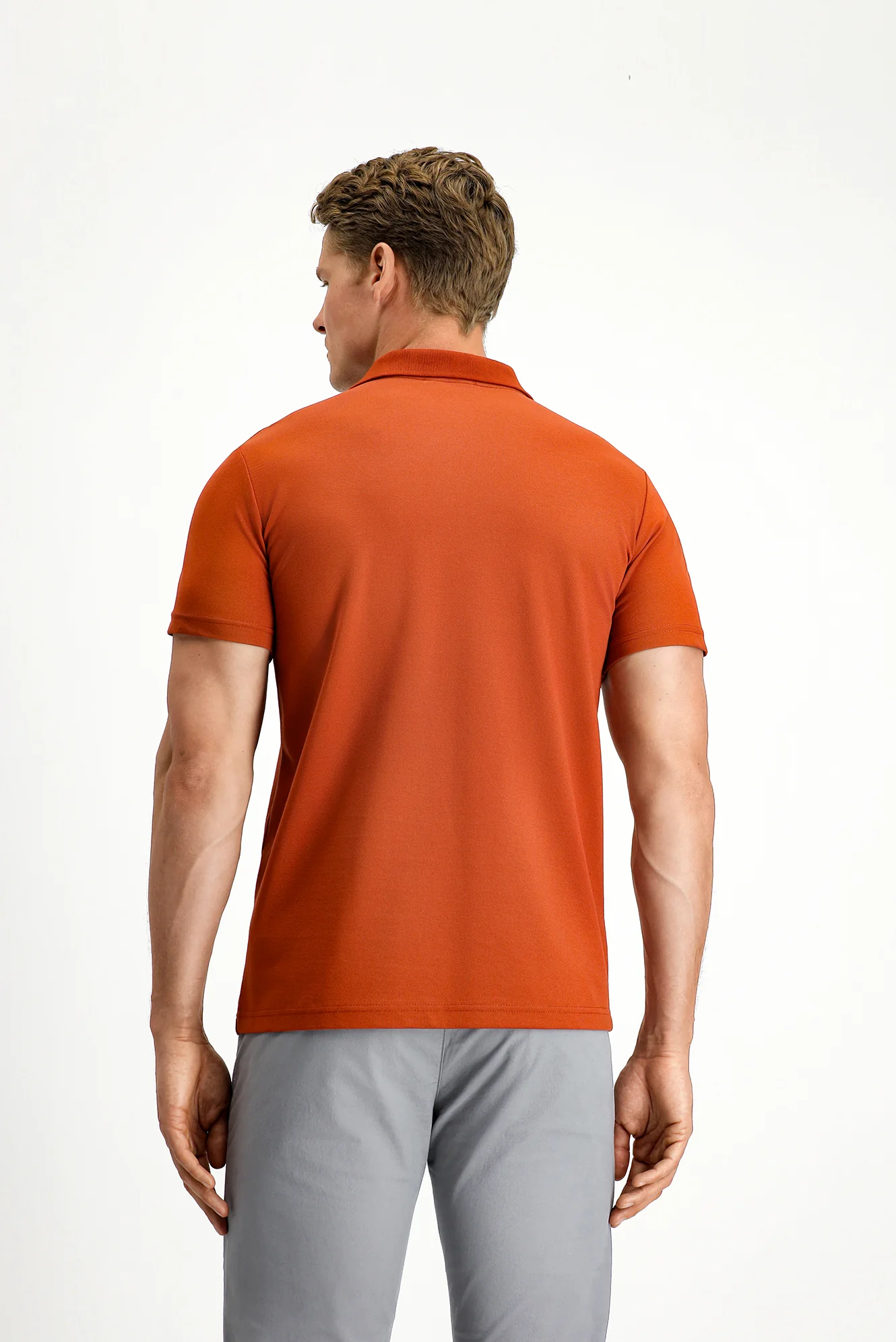 Kiremit Slim Fit Dar Kesim Nakışlı Pamuklu Polo Yaka Tişört - Image 5