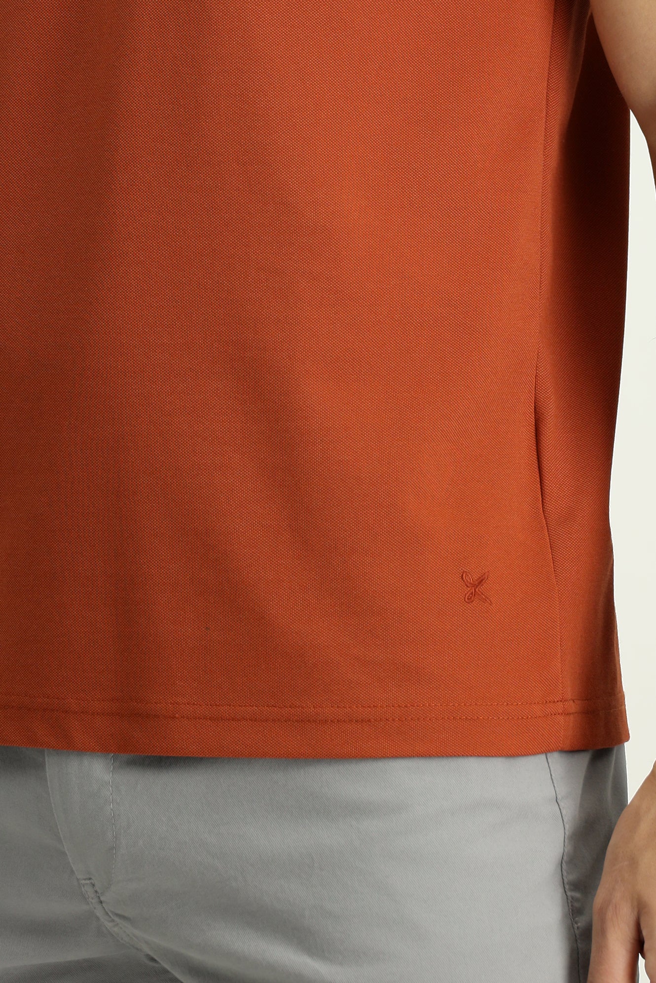Kiremit Slim Fit Dar Kesim Nakışlı Pamuklu Polo Yaka Tişört - Image 6