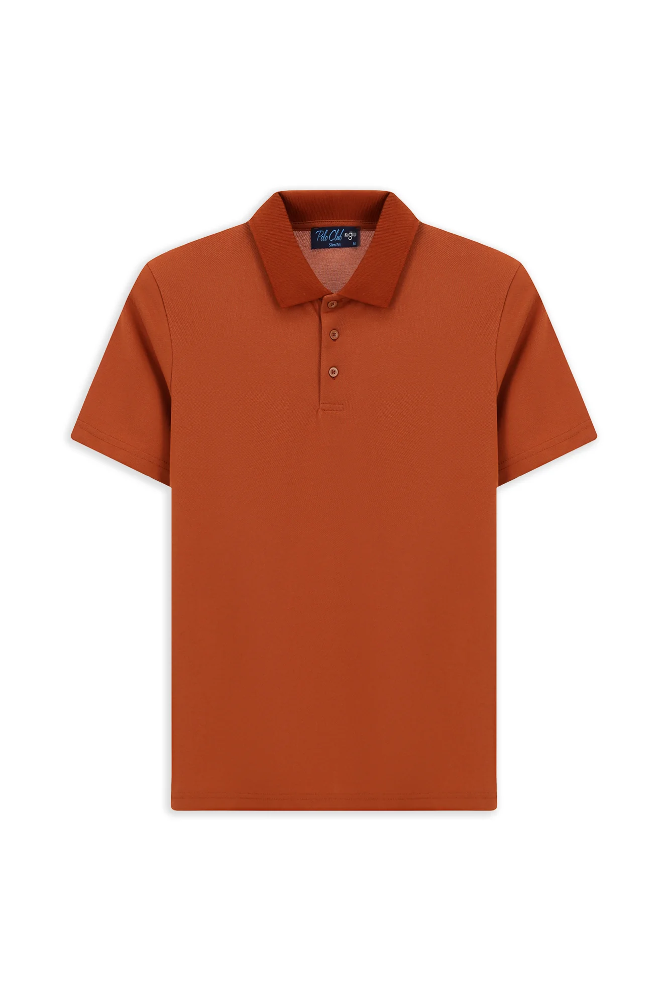 Kiremit Slim Fit Dar Kesim Nakışlı Pamuklu Polo Yaka Tişört - Image 8