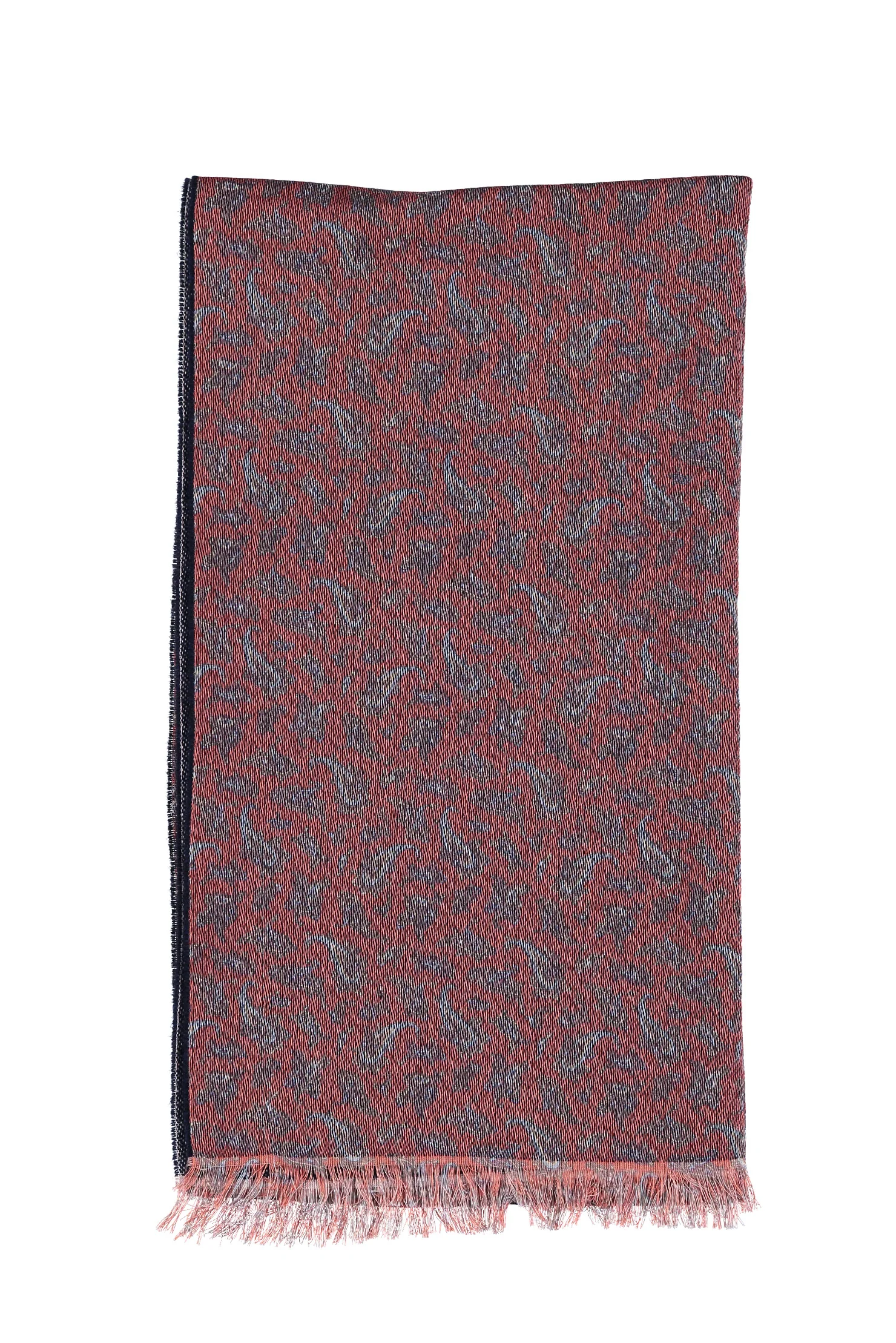 Kiremit Yünlü Desenli Atkı - Image 2