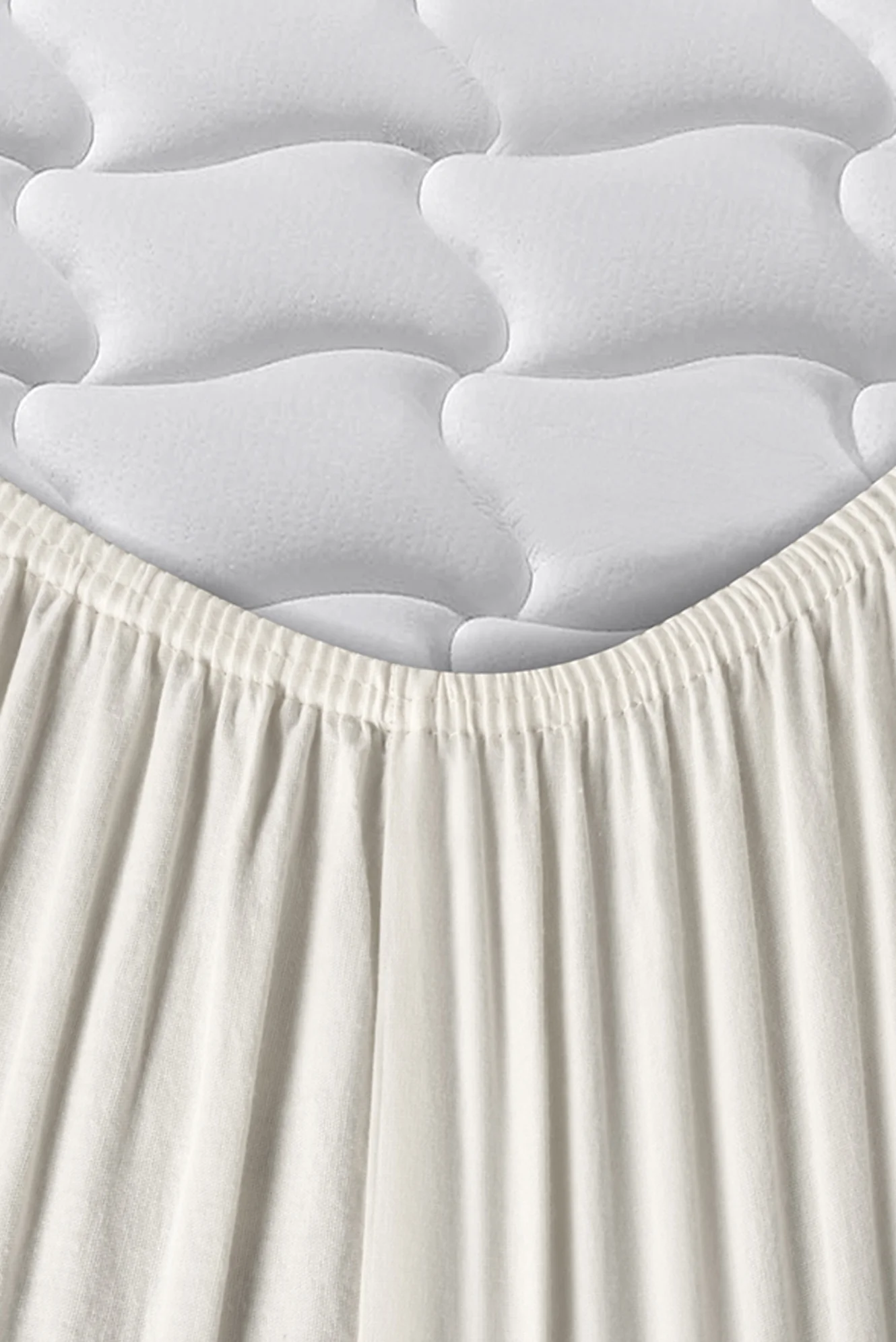 Kırık Beyaz King Size Fitted / Lastikli Pamuk Çarşaf - Image 2