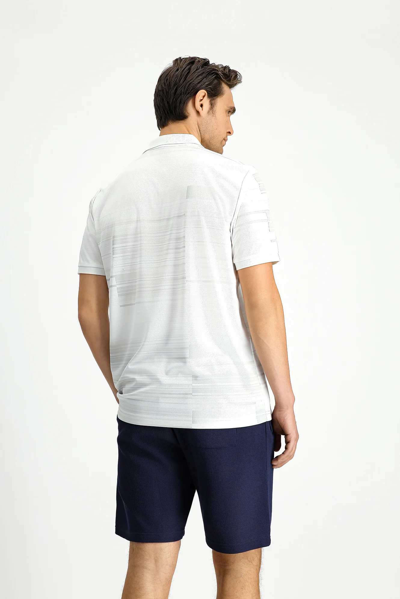 Kırık Beyaz Regular Fit Baskılı Polo Yaka Tişört - Image 4