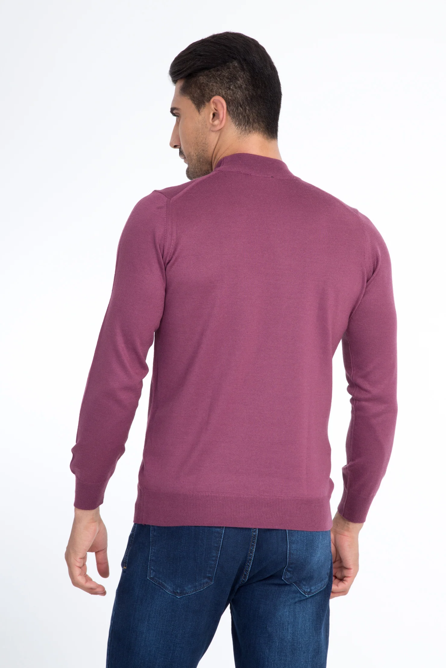 Kırmızı Yarım Balıkçı Yaka Regular Fit Yünlü Triko Kazak - Image 3