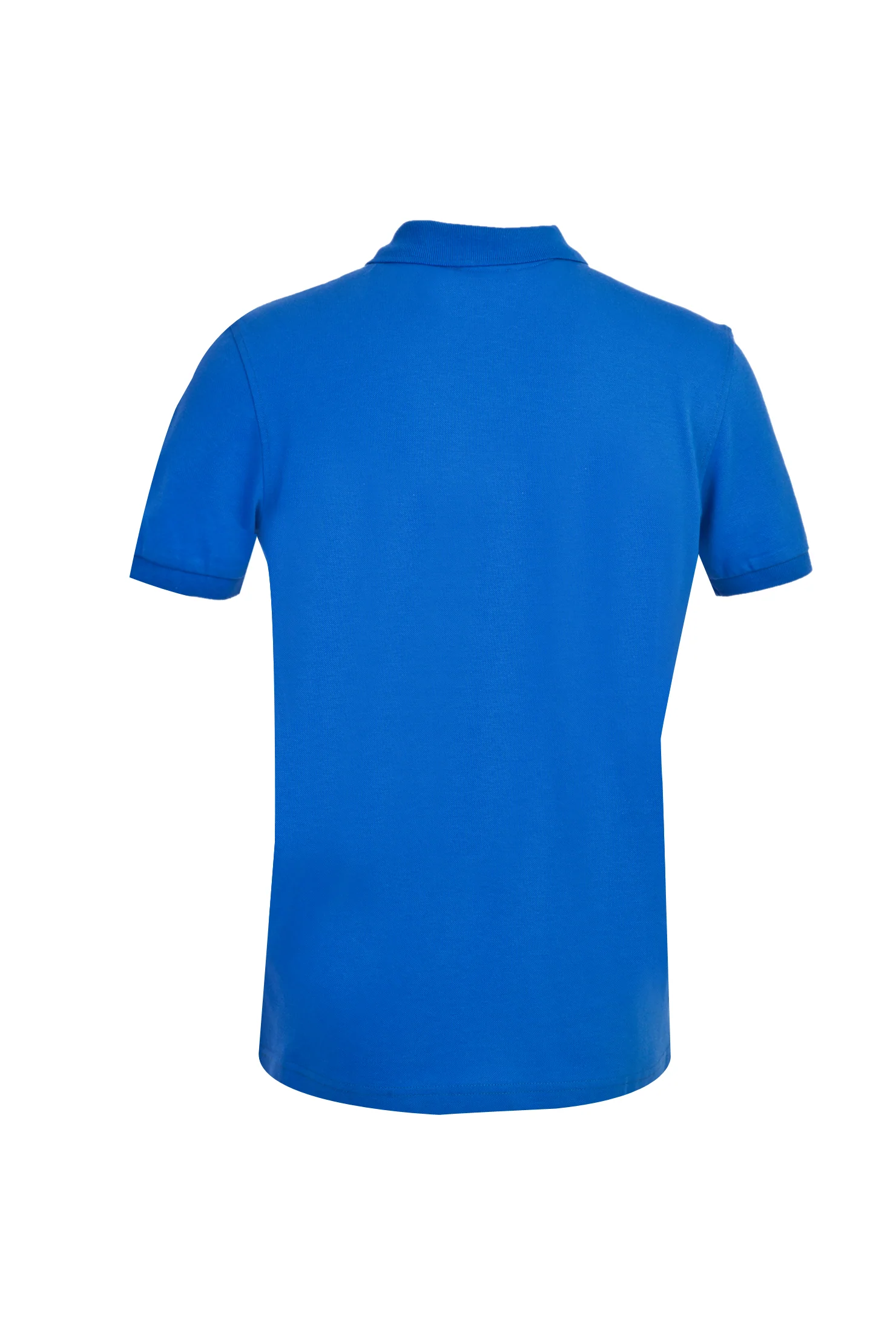 Kobalt Mavi Polo Yaka Slim Fit Dar Kesim Pamuk Tişört - Image 2