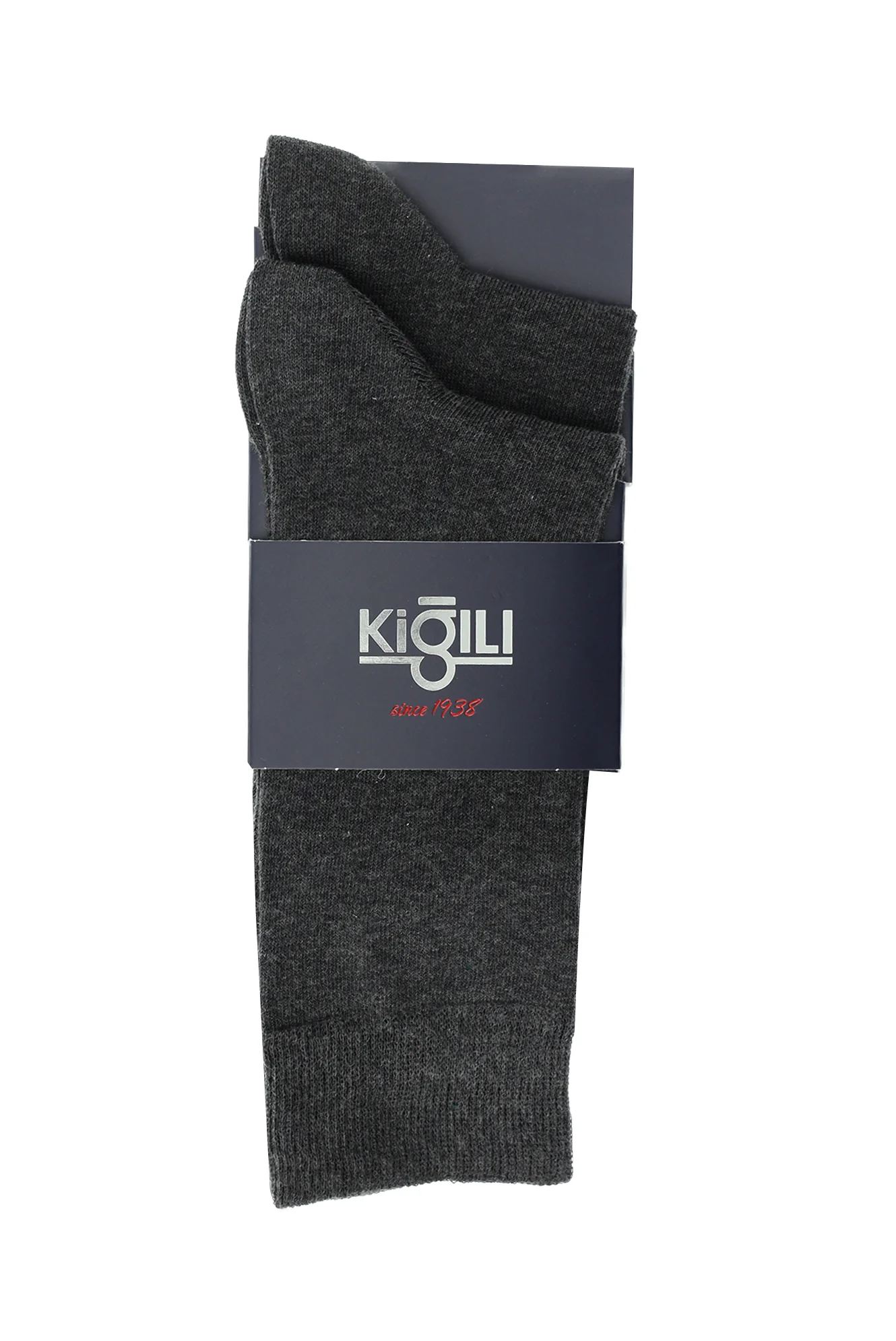 Koyu Antrasit 2'li Pamuklu Çorap Seti