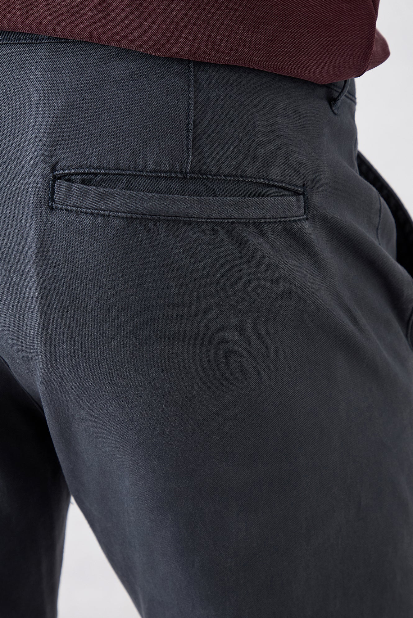 Koyu Antrasit Relaxed Fit Rahat Kesim Lyocell Karışımlı Yan Cepli Kanvas / Chino Pantolon - Image 4