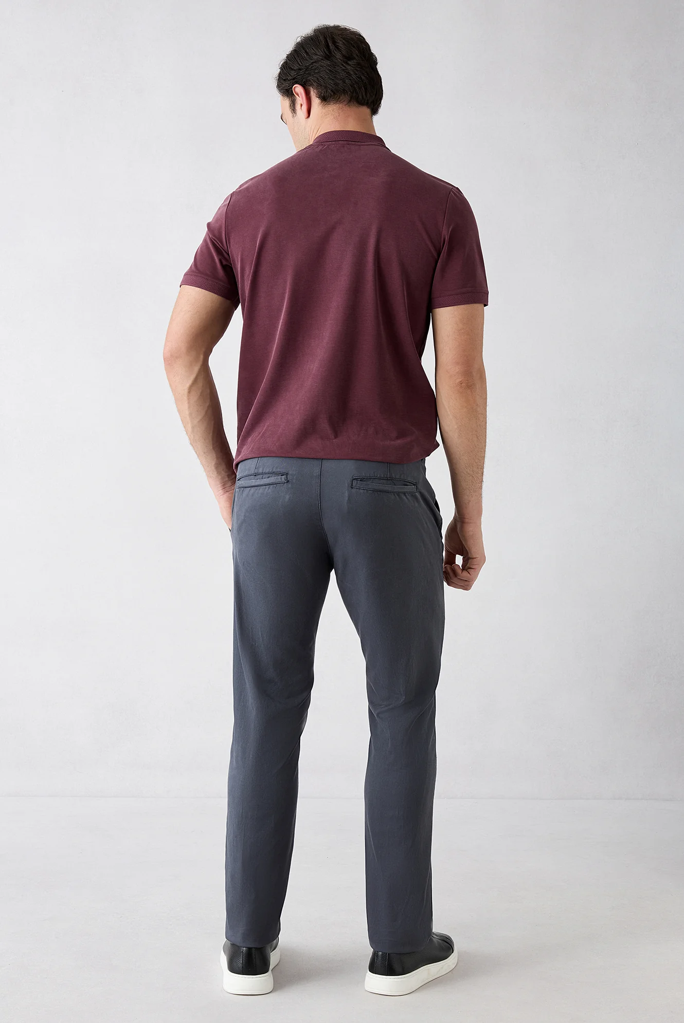 Koyu Antrasit Relaxed Fit Rahat Kesim Lyocell Karışımlı Yan Cepli Kanvas / Chino Pantolon - Image 5