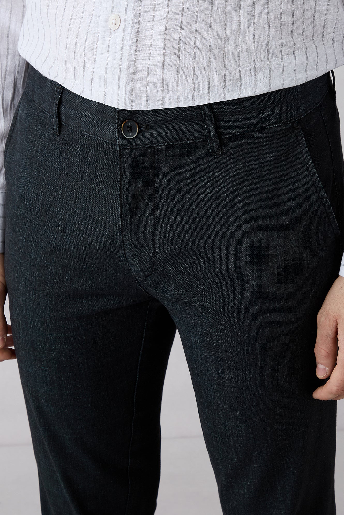 Koyu Antrasit 6 Drop Regular Fit Standart Kesim Desenli Yandan Cep Kanvas / Chino Pantolon - Image 4