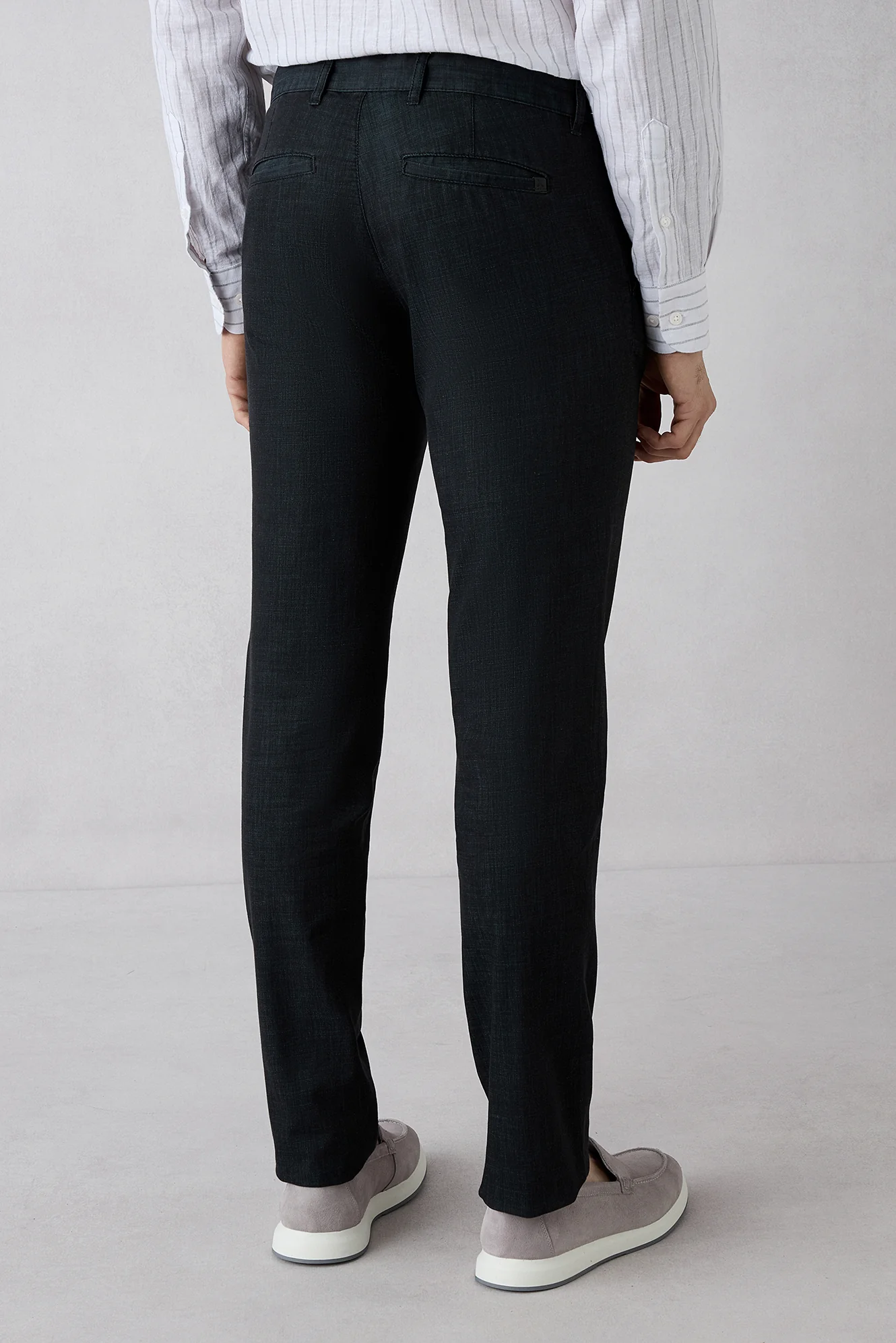 Koyu Antrasit 6 Drop Regular Fit Standart Kesim Desenli Yandan Cep Kanvas / Chino Pantolon - Image 6