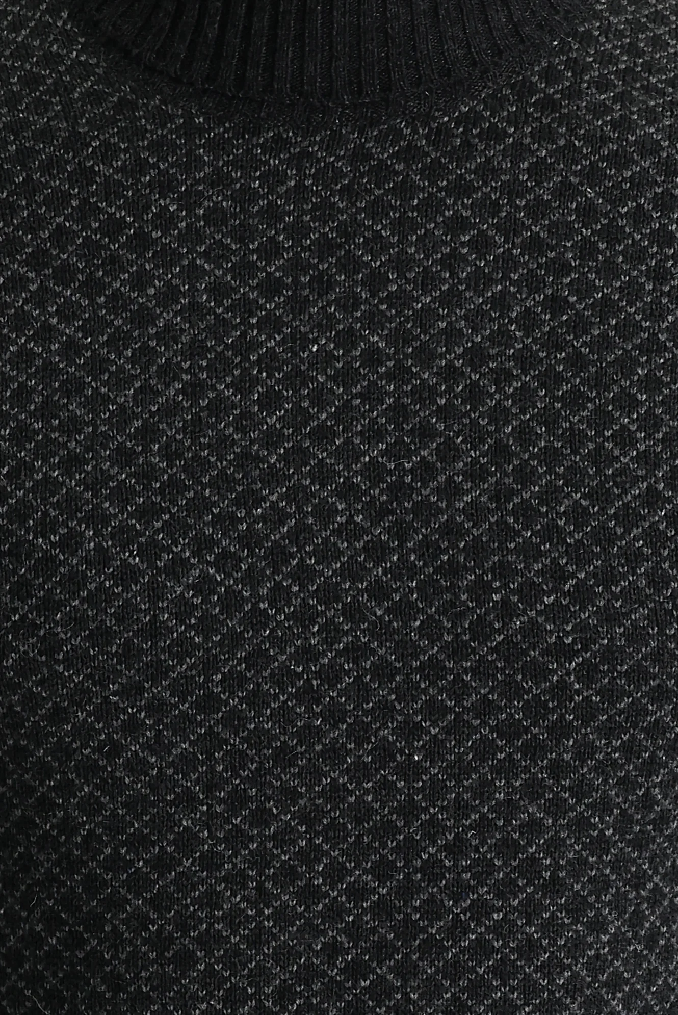 Koyu Antrasit Balıkçı Yaka Slim Fit Dar Kesim Yünlü Desenli Triko Kazak - Image 4