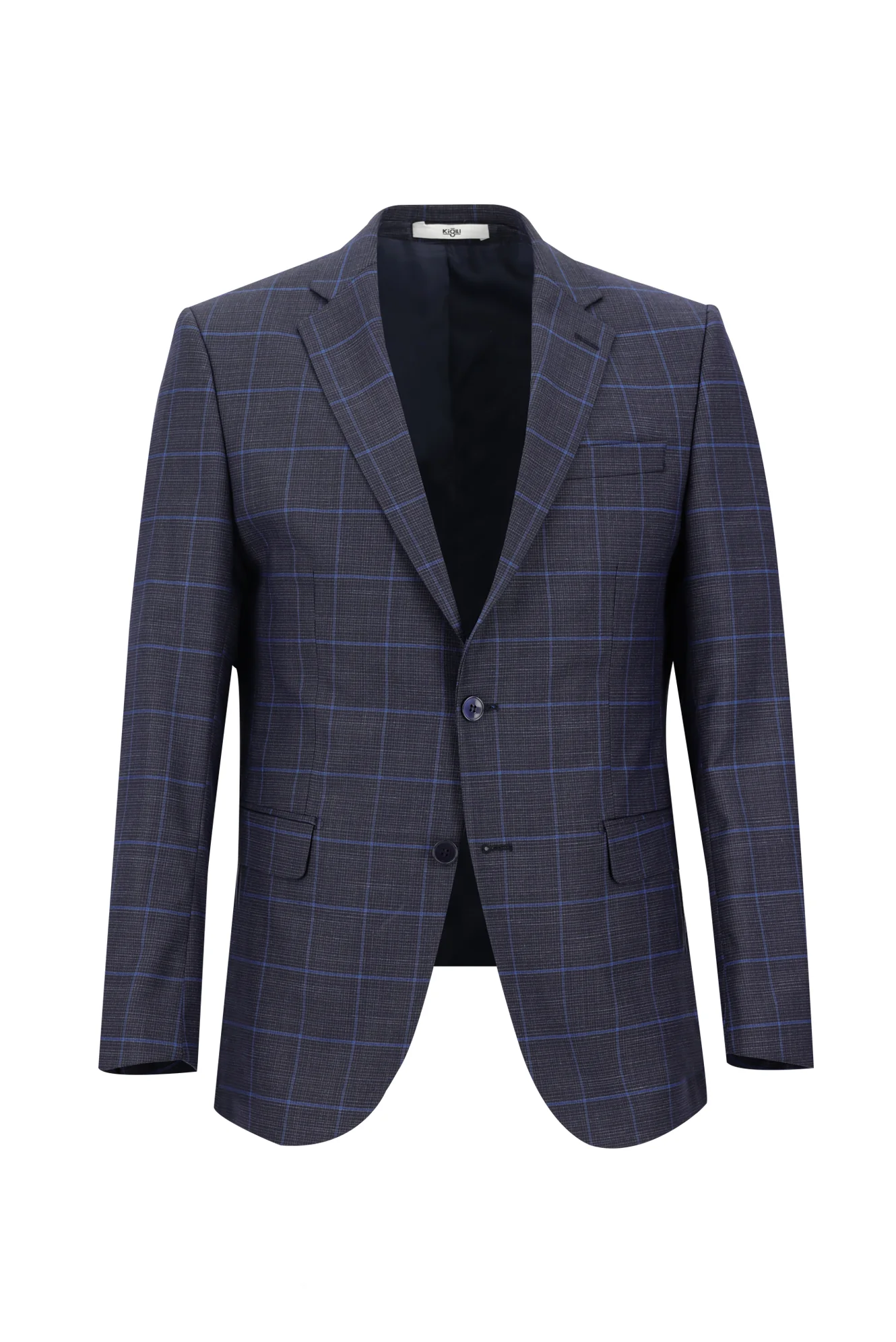 Koyu Antrasit 6 Drop Regular Fit Standart Kesim Desenli Takım Elbise - Image 2