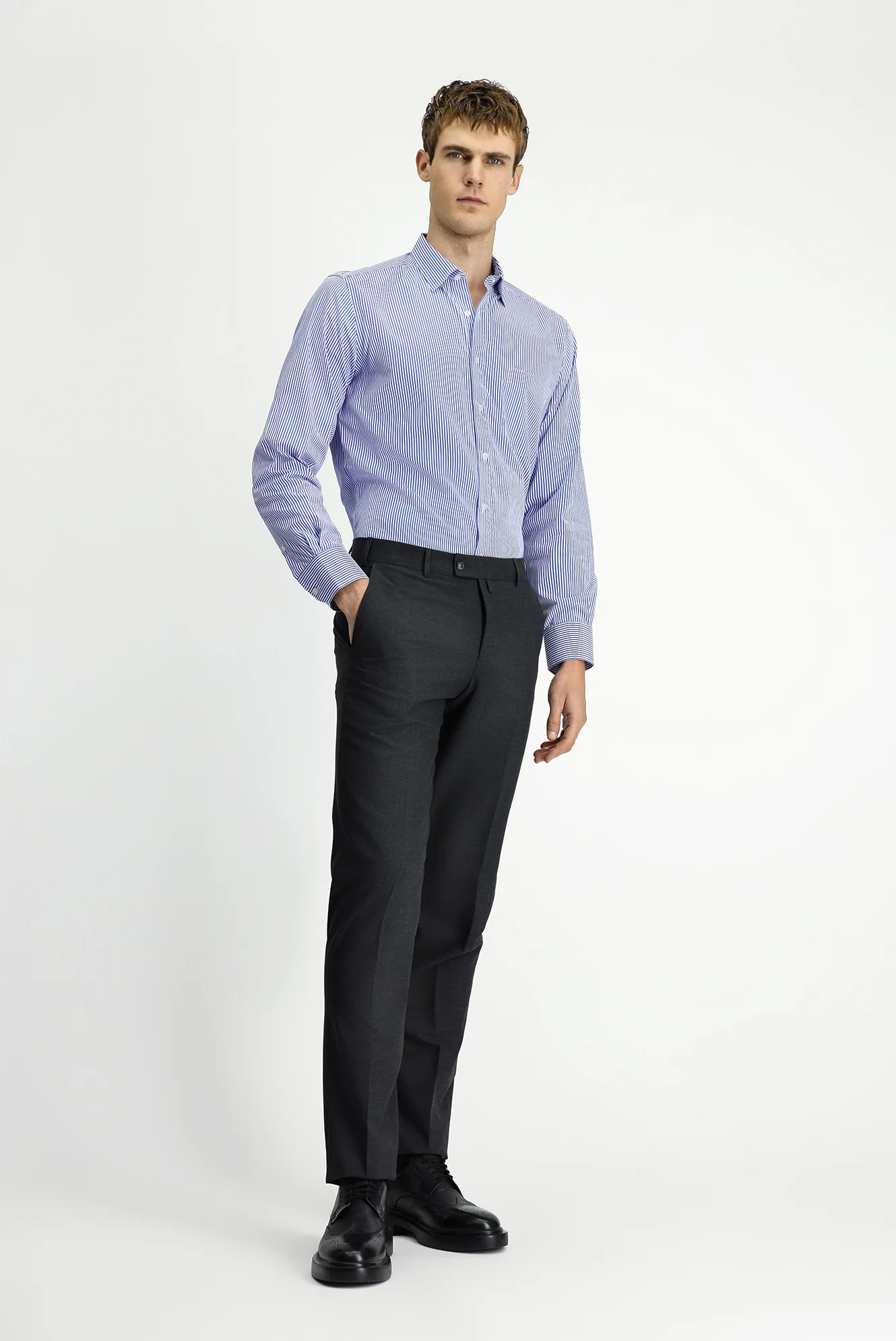 Koyu Antrasit 6 Drop Regular Fit Standart Kesim Klasik Kumaş Pantolon - Image 3