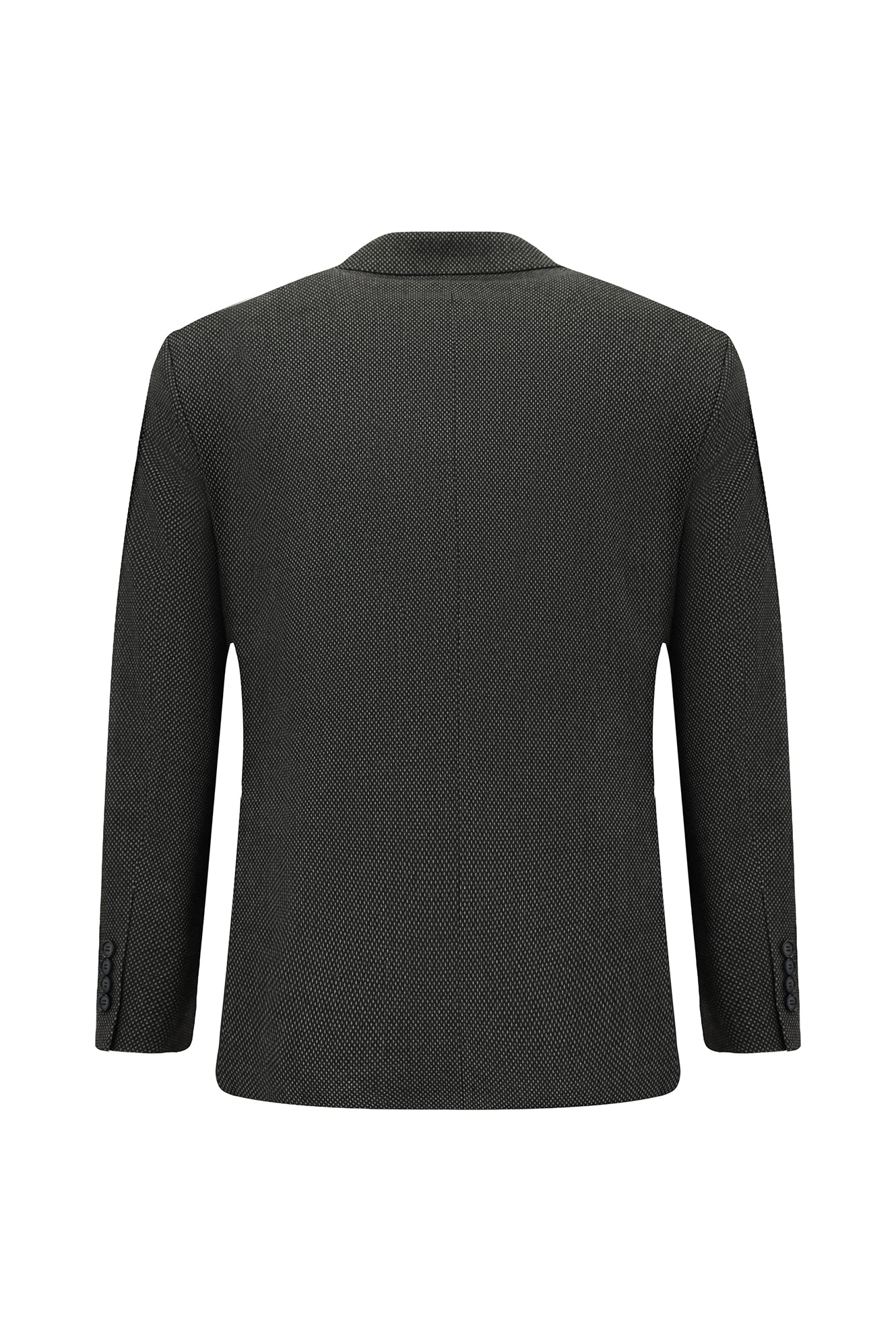 Koyu Antrasit 6 Drop Regular Fit Standart Kesim Desenli Likralı Kruvaze Ceket - Image 2