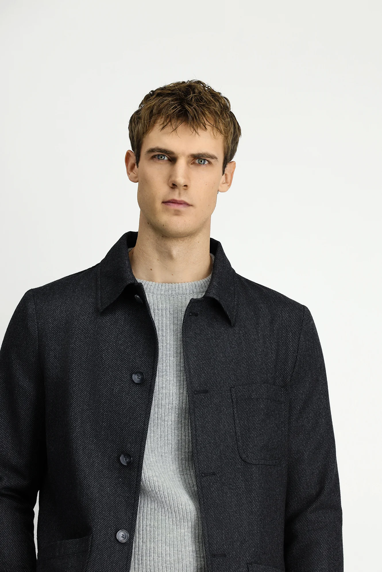 Koyu Antrasit 6 Drop Regular Fit Standart Kesim Spor Yünlü Ceket / Mont - Image 3